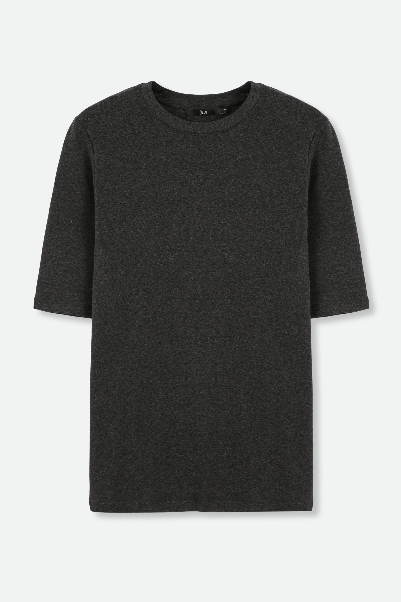 ELBOW SLEEVE CREW IN HEATHERED PIMA COTTON - Jarbo