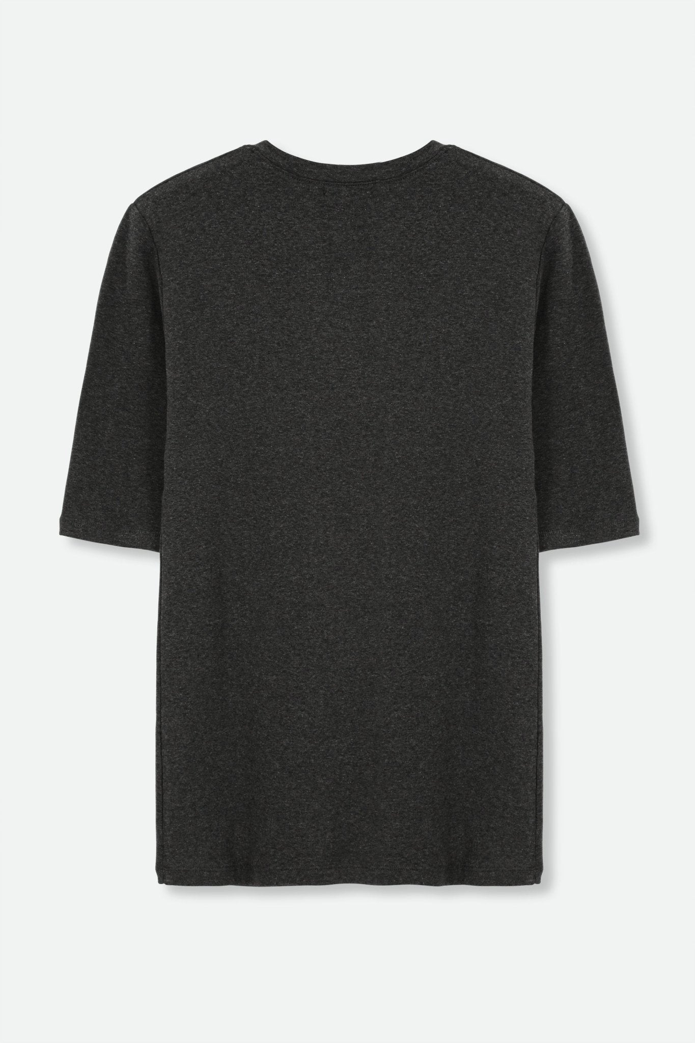 ELBOW SLEEVE CREW IN HEATHERED PIMA COTTON - Jarbo
