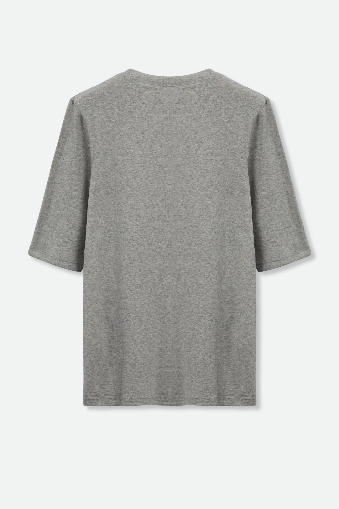 ELBOW SLEEVE CREW IN HEATHERED PIMA COTTON - Jarbo