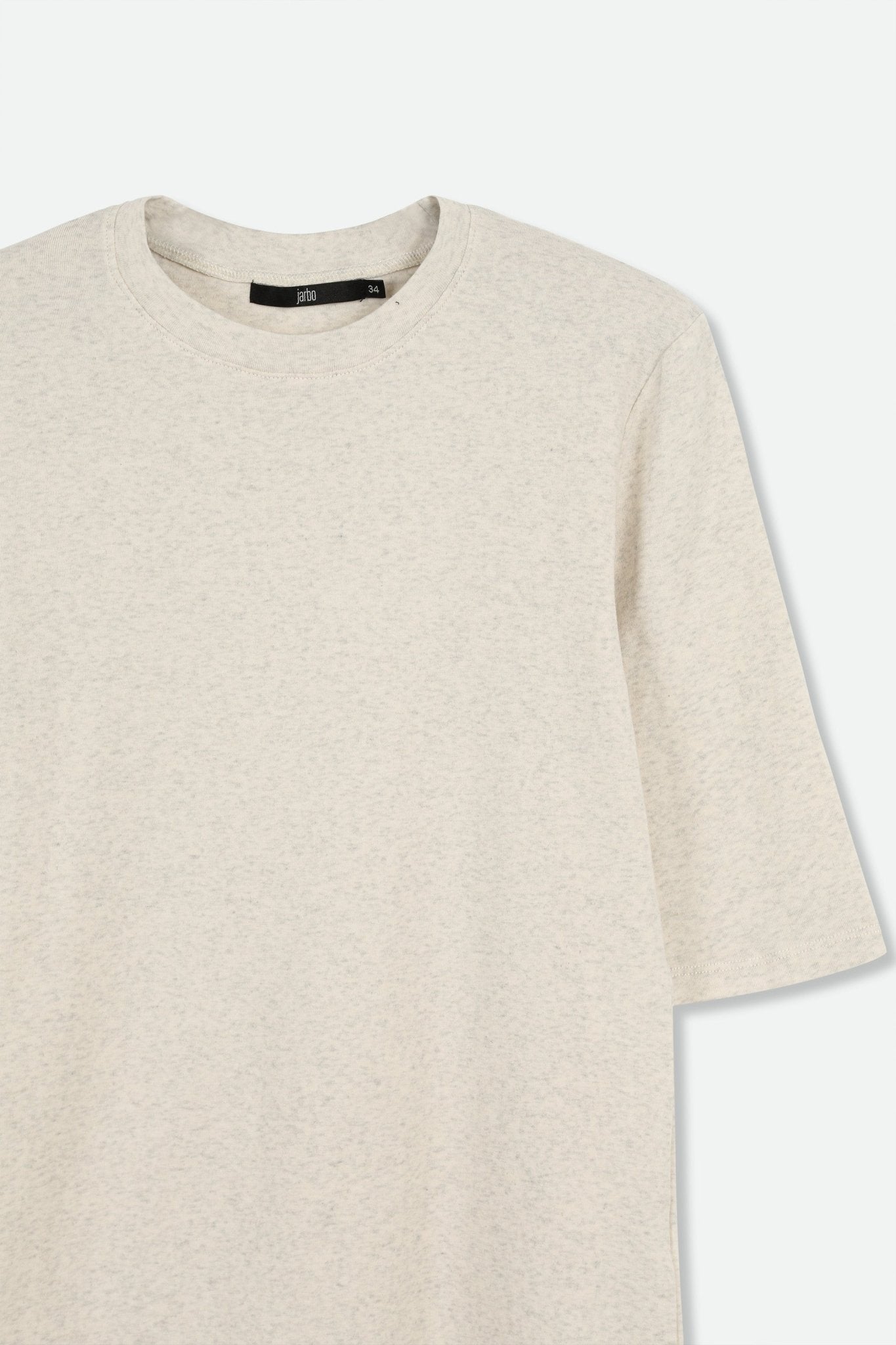 ELBOW SLEEVE CREW IN HEATHERED PIMA COTTON - Jarbo