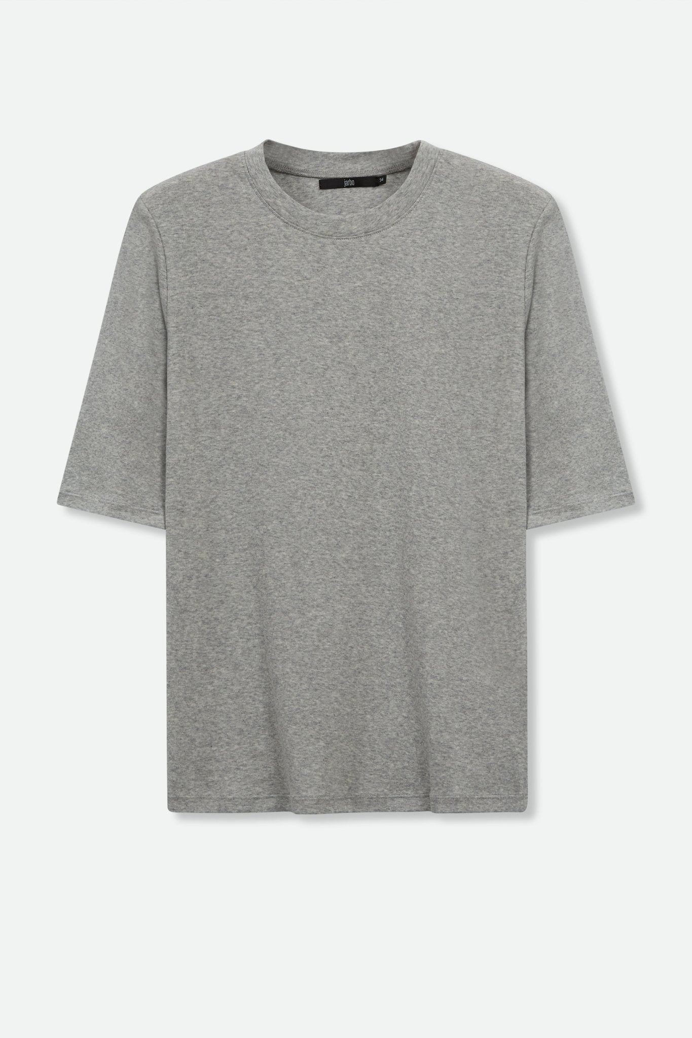 ELBOW SLEEVE CREW IN HEATHERED PIMA COTTON - Jarbo