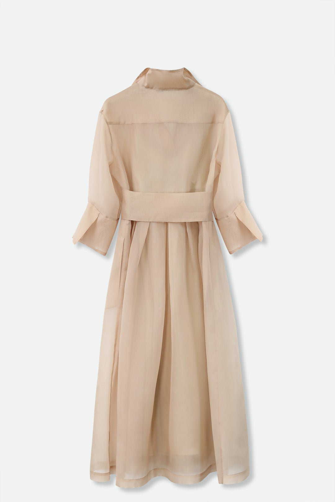 GABRIELLE DRESS IN SILK ORGANZA CHAMPAGNE - Jarbo
