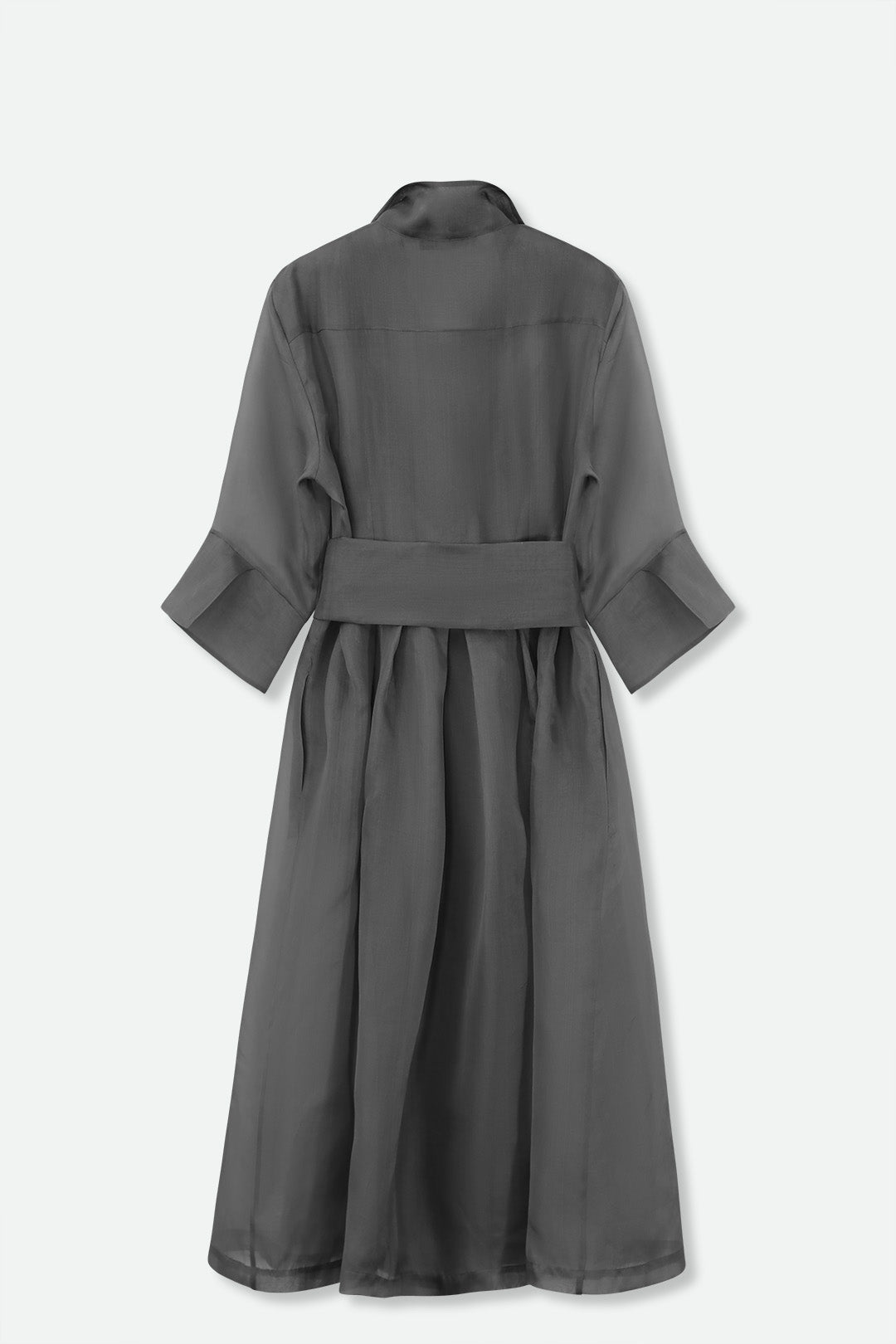 GABRIELLE DRESS IN SILK ORGANZA GUNMETAL - Jarbo