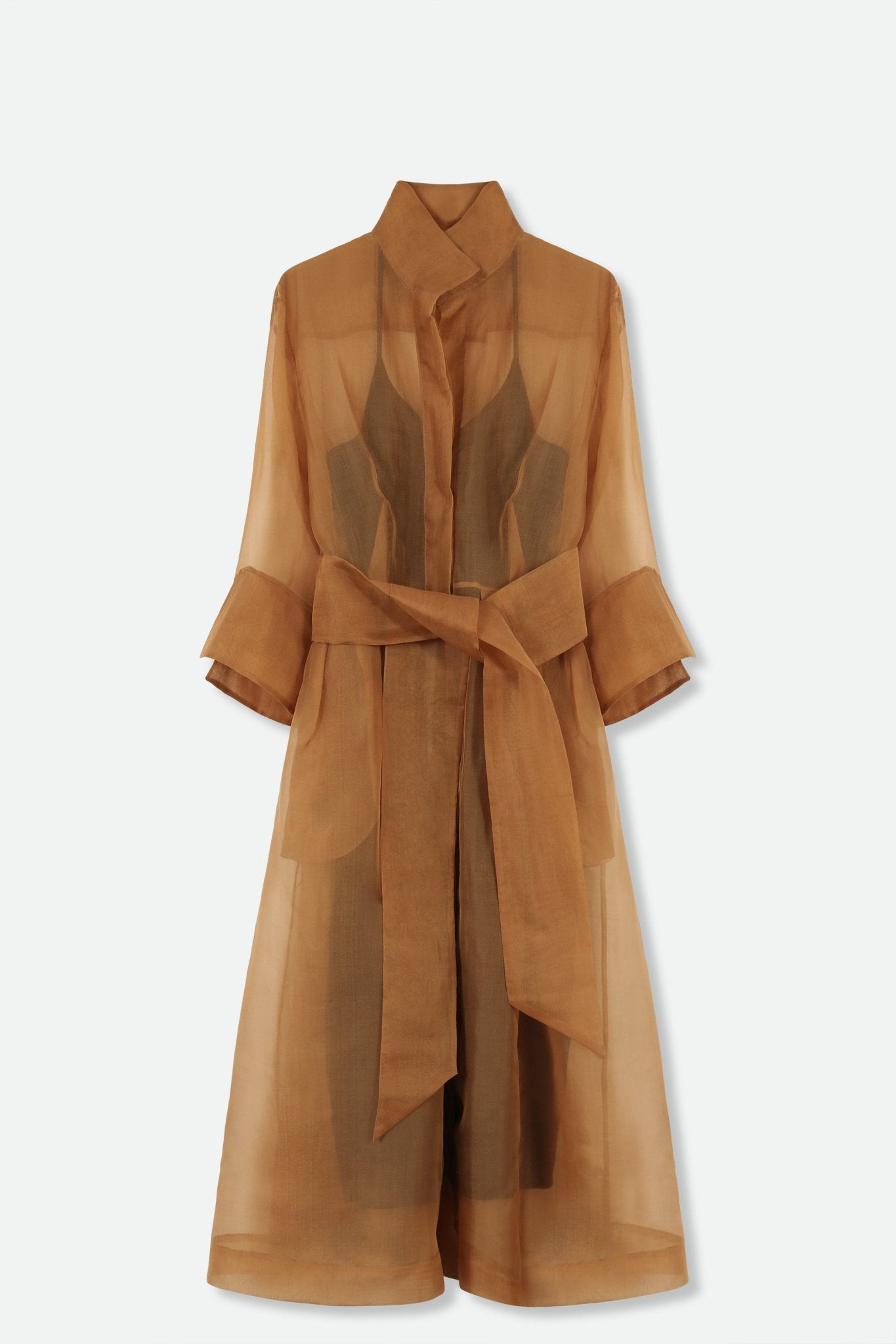 GABRIELLE DRESS IN SILK ORGANZA IN COPPER - Jarbo