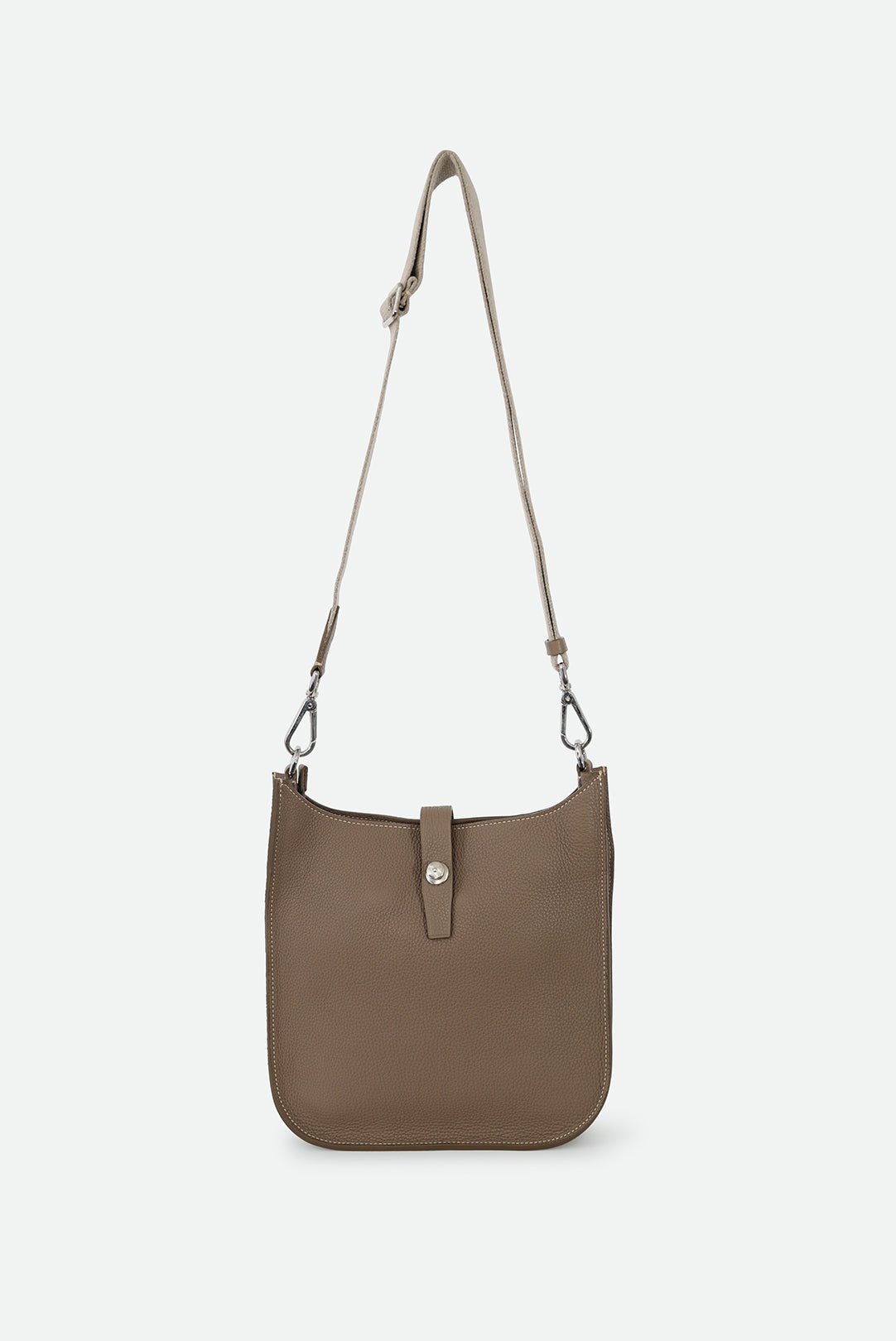 GIA ITALIAN LEATHER CROSSBODY BAG TAUPE - Jarbo