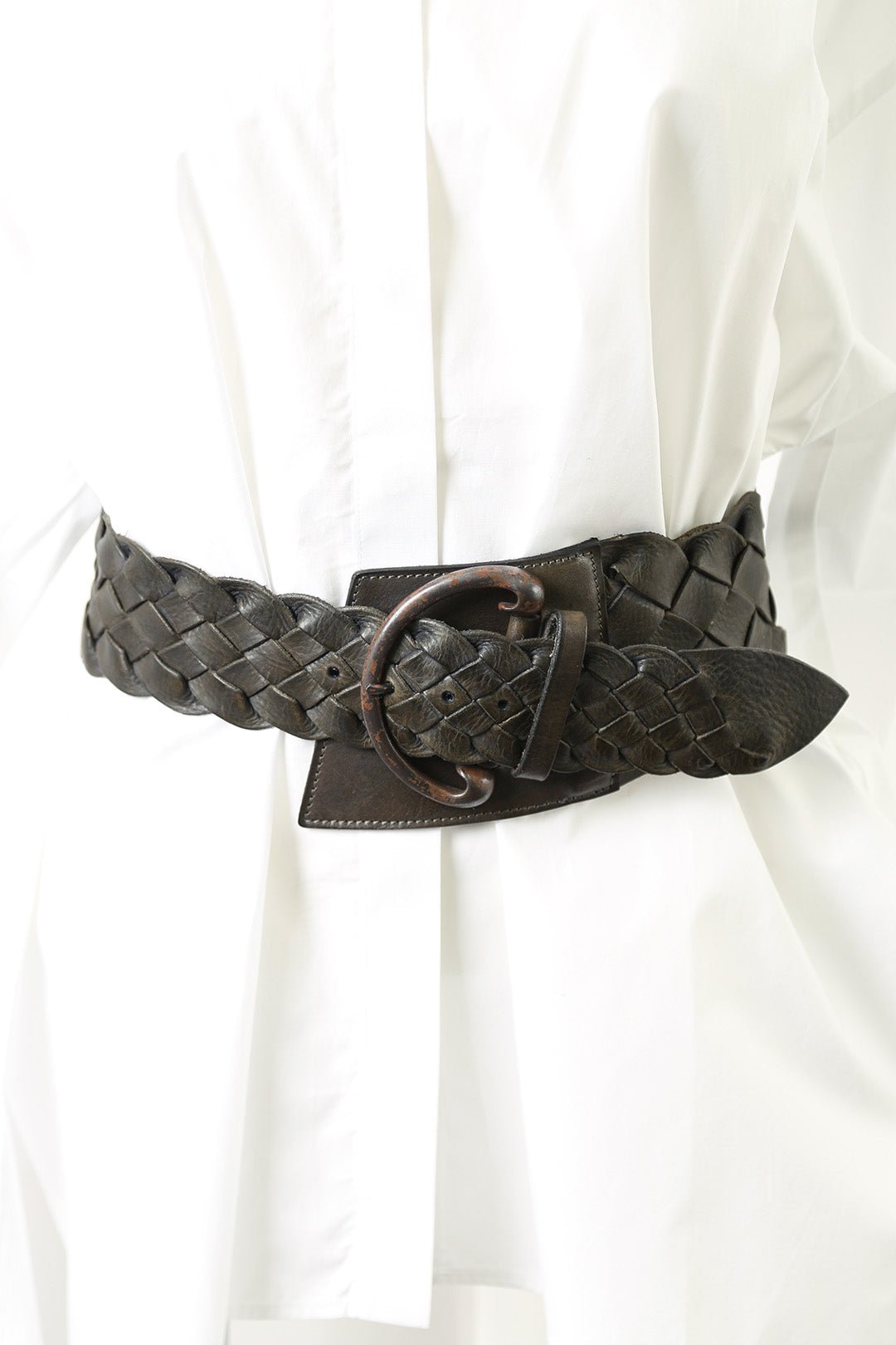 GIACOMO WOVEN BELT IN LEATHER - Jarbo