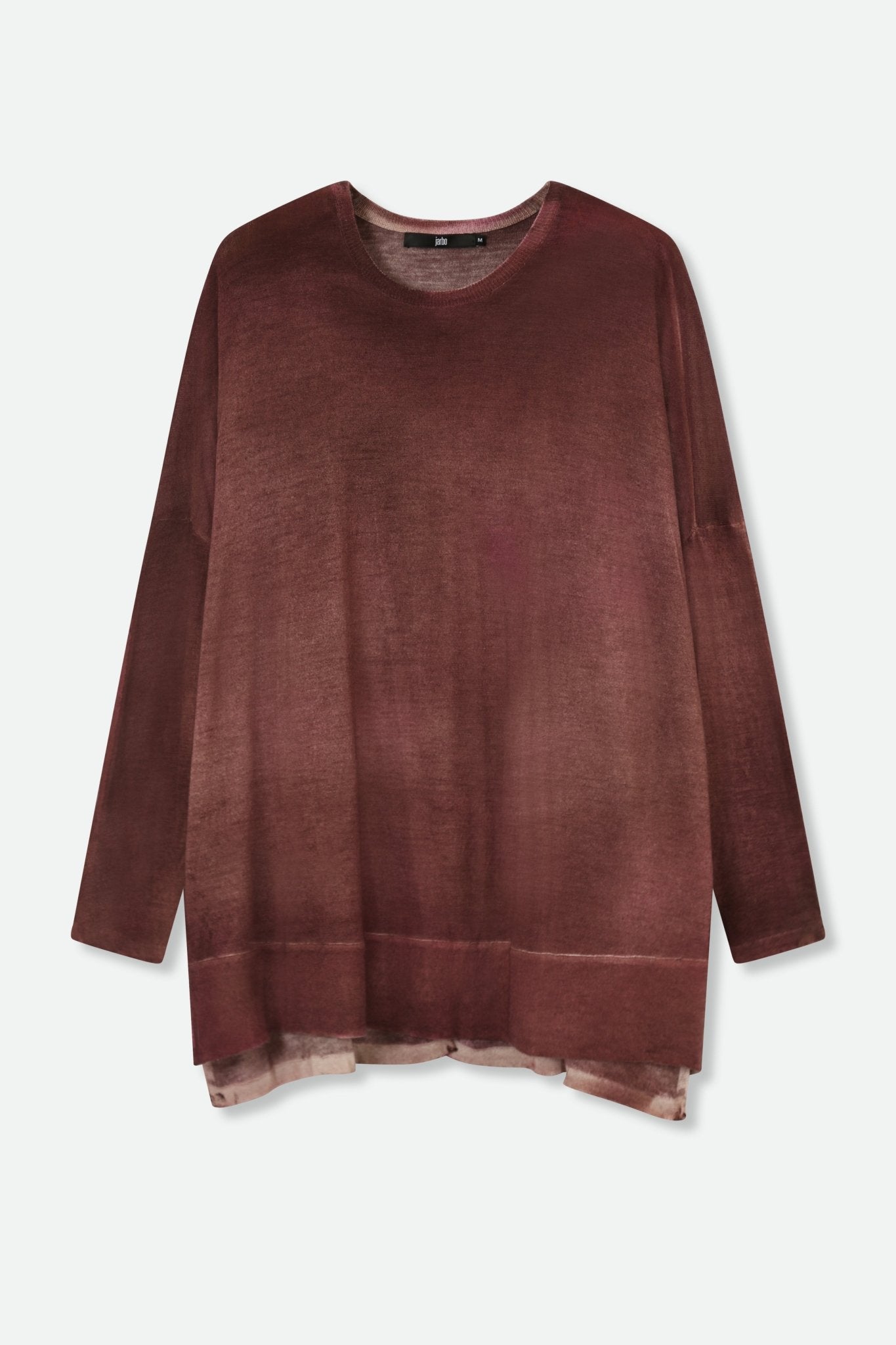 HENRY BOYFRIEND CREW IN HAND-DYED CASHMERE BROWN - Jarbo