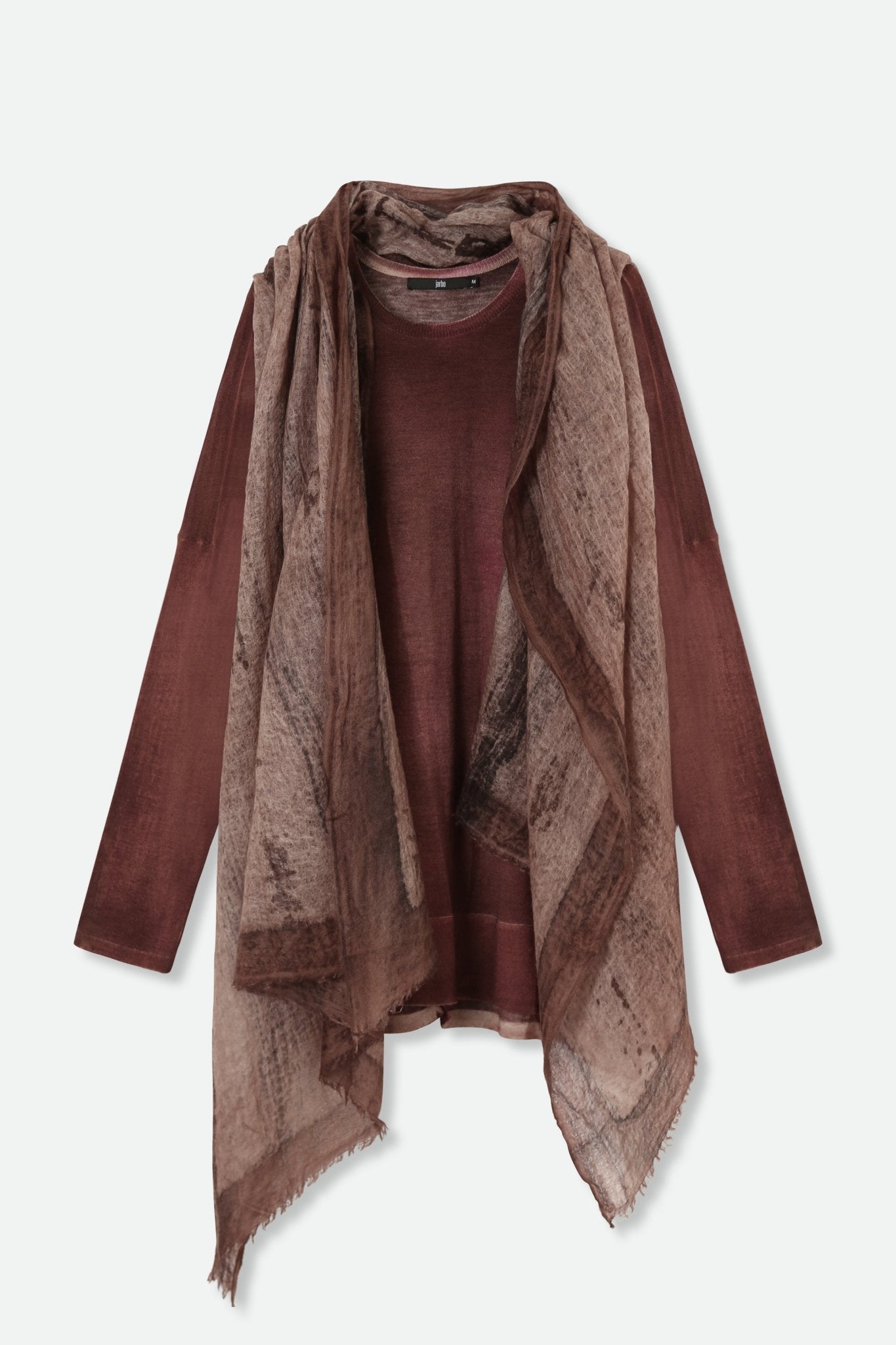 HENRY BOYFRIEND CREW IN HAND-DYED CASHMERE BROWN - Jarbo