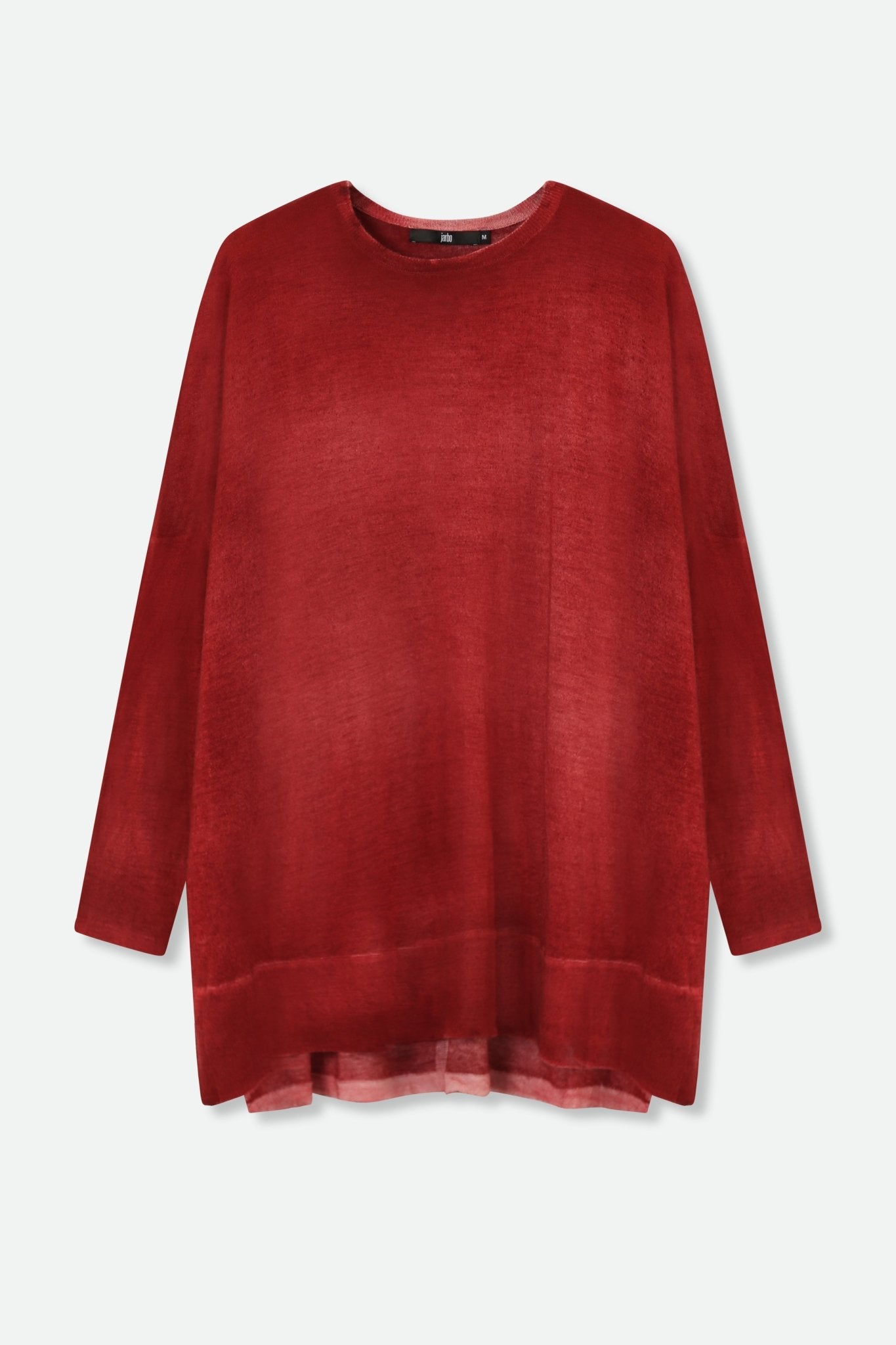 HENRY BOYFRIEND CREW IN HAND-DYED CASHMERE CRIMSON - Jarbo