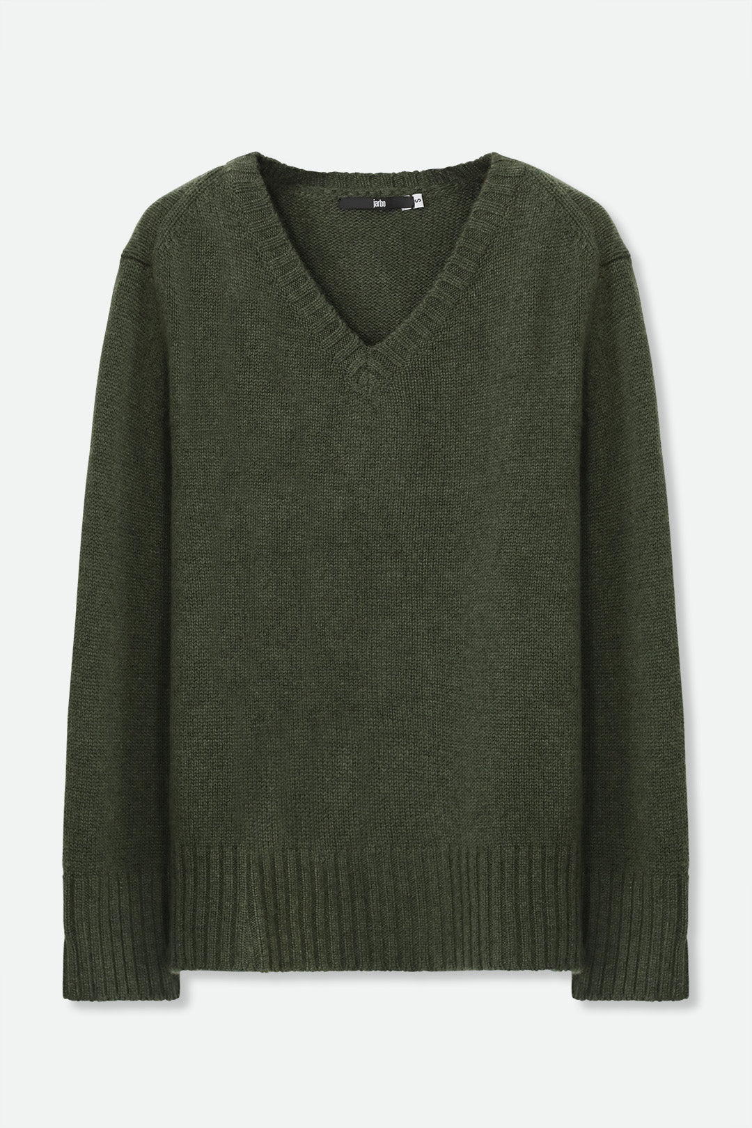 INVERNESS V NECK SWEATER IN CASHMERE MERINO 4 PLY KNIT - Jarbo