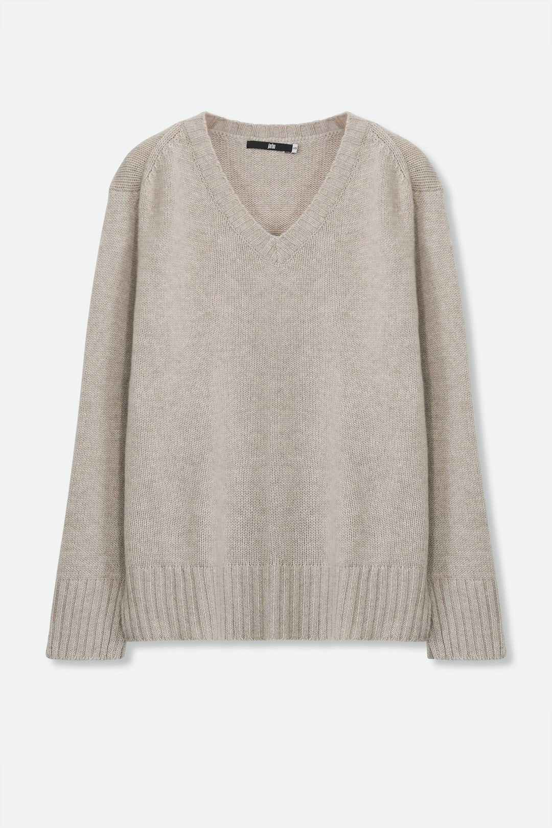 INVERNESS V NECK SWEATER IN CASHMERE MERINO 4 PLY KNIT - Jarbo