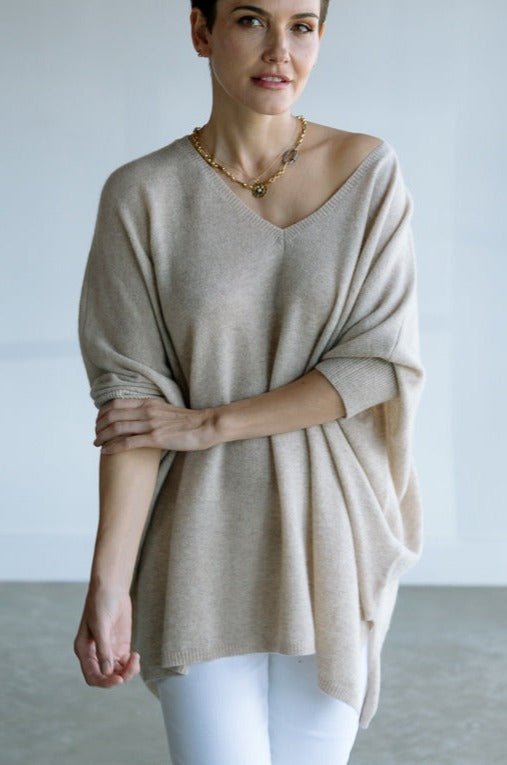 IRINA PONCHO IN PURE NEPALESE CASHMERE - Jarbo