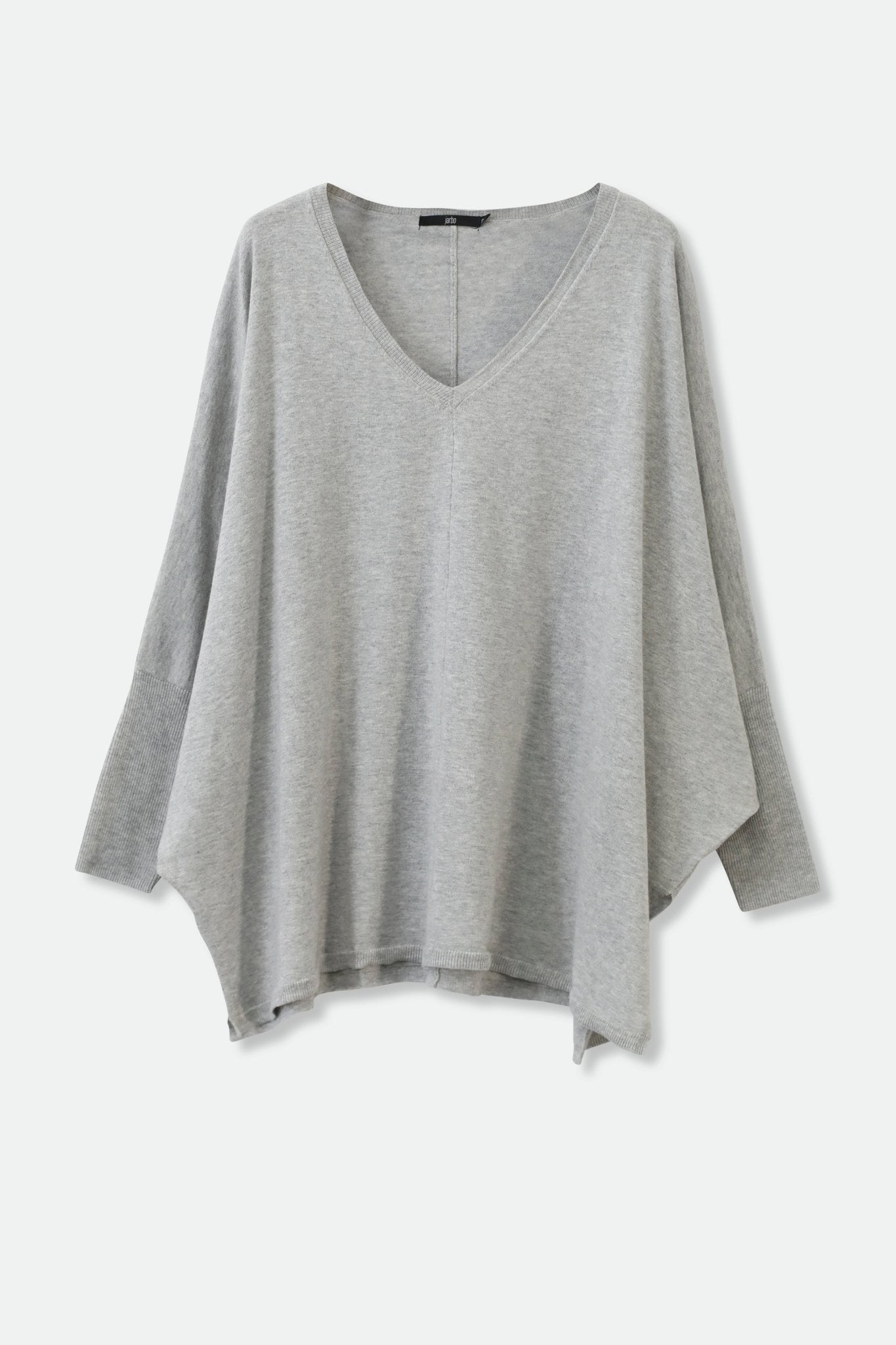LENA LONG SLEEVE V-NECK PONCHO IN PIMA COTTON KNIT - Jarbo