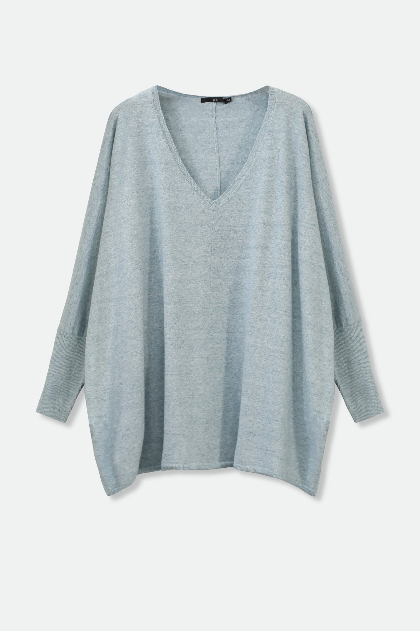 LENA LONG SLEEVE V-NECK PONCHO IN PIMA COTTON KNIT - Jarbo