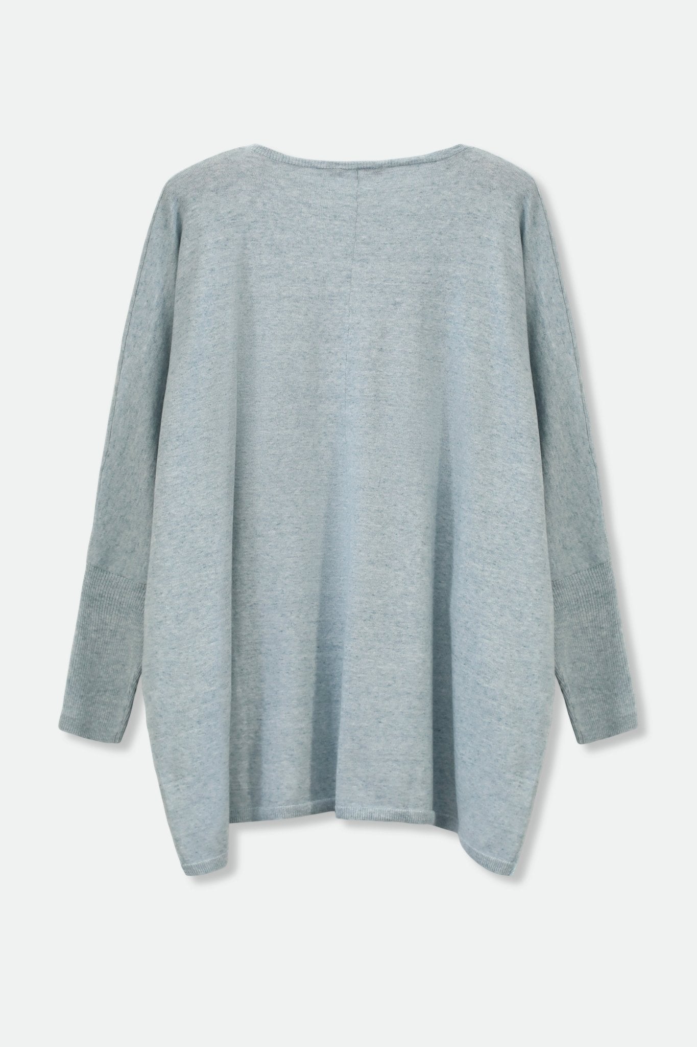 LENA LONG SLEEVE V-NECK PONCHO IN PIMA COTTON KNIT - Jarbo
