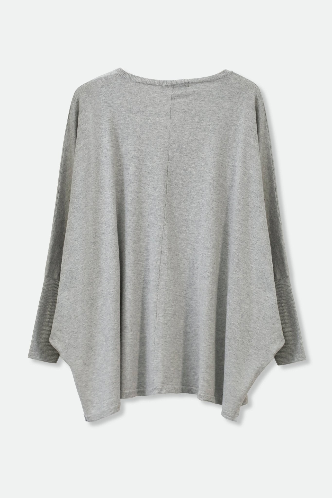 LENA LONG SLEEVE V-NECK PONCHO IN PIMA COTTON KNIT - Jarbo
