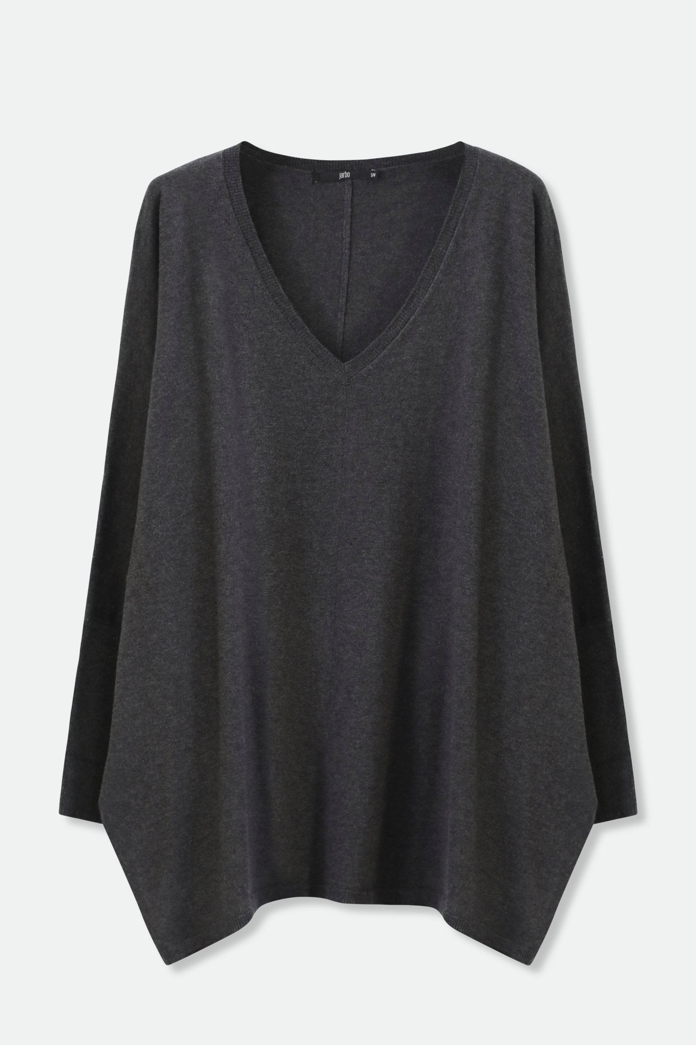 LENA LONG SLEEVE V-NECK PONCHO IN PIMA COTTON KNIT - Jarbo