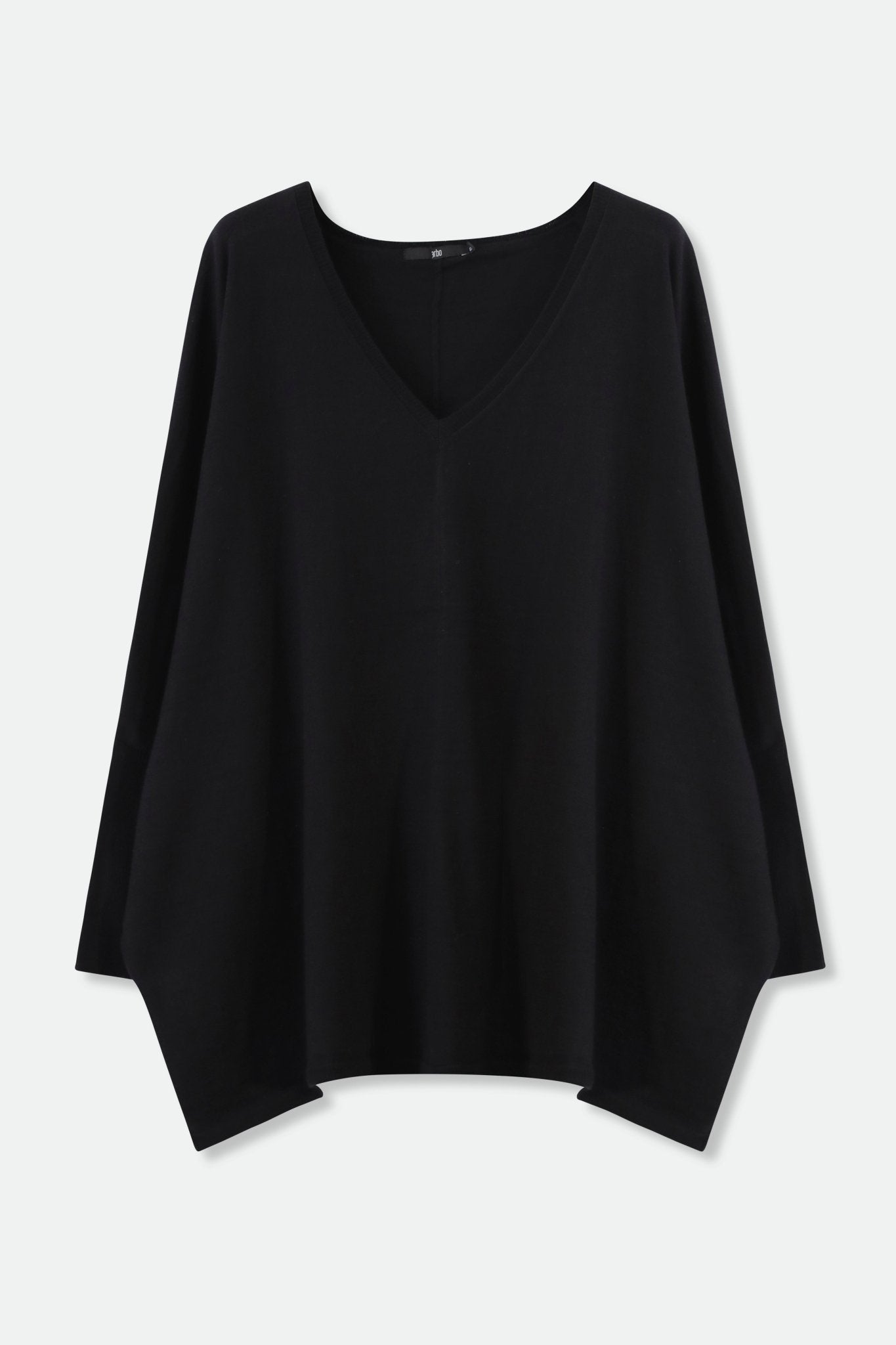 LENA LONG SLEEVE V-NECK PONCHO IN PIMA COTTON KNIT - Jarbo