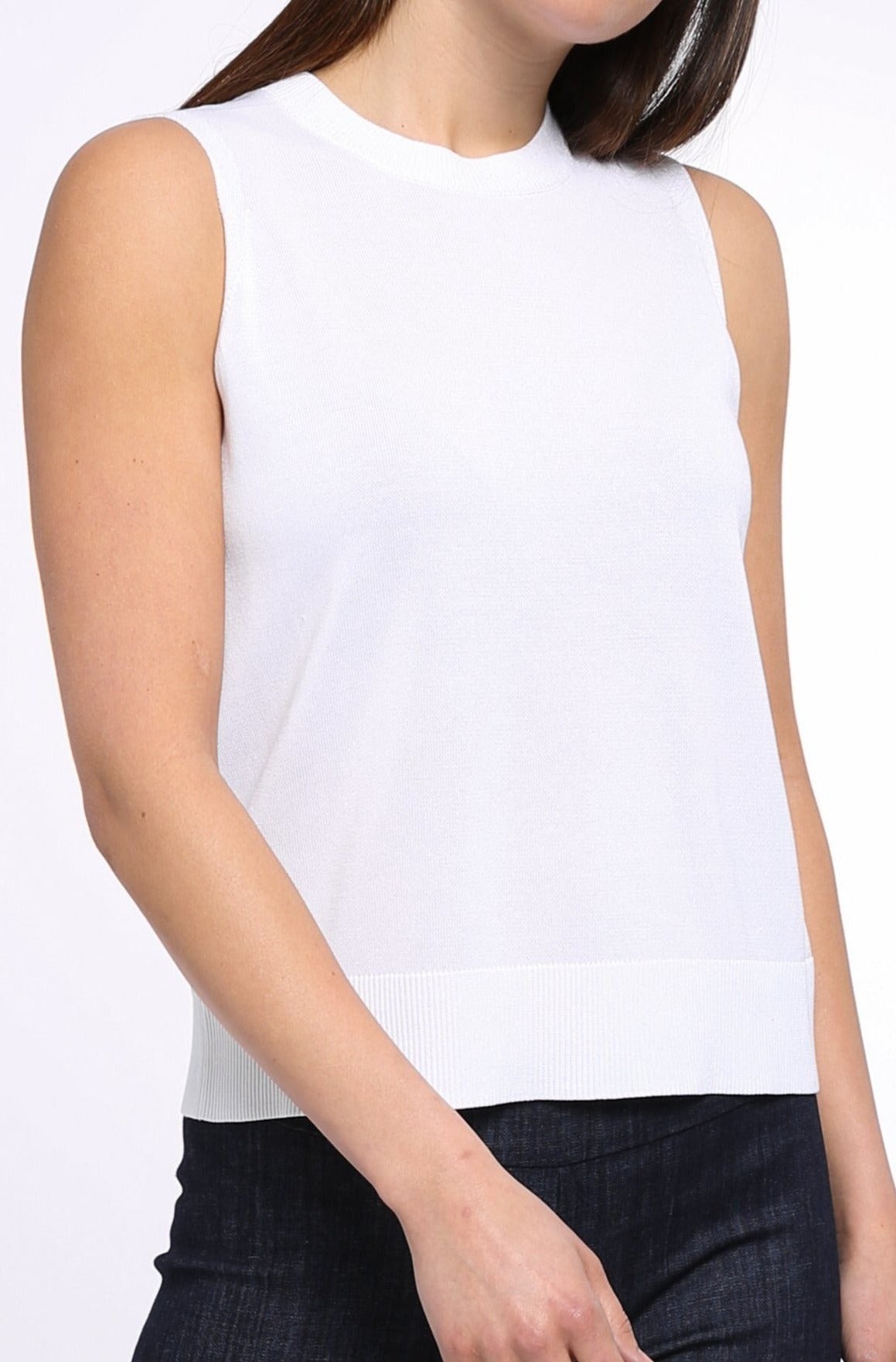 LIA SLEEVELESS CREW IN HIGH TWIST COTTON - Jarbo