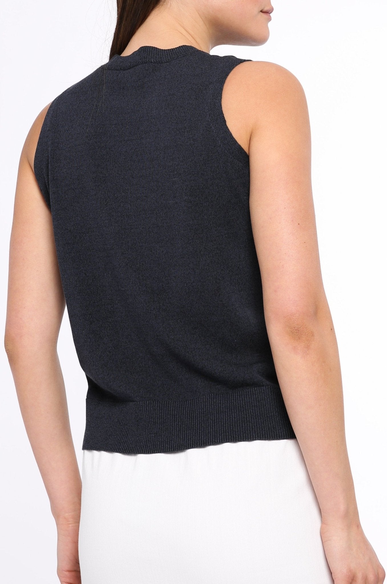 LIA SLEEVELESS CREW IN HIGH TWIST COTTON - Jarbo