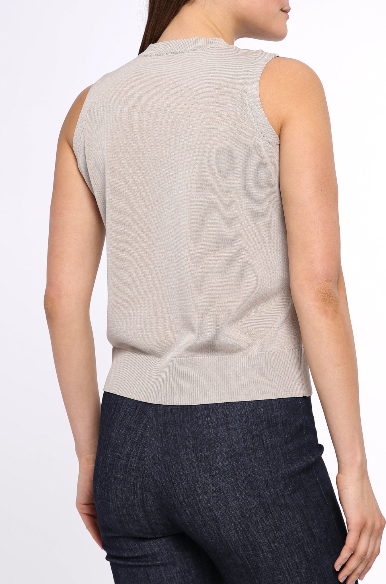 LIA SLEEVELESS CREW IN HIGH TWIST COTTON - Jarbo