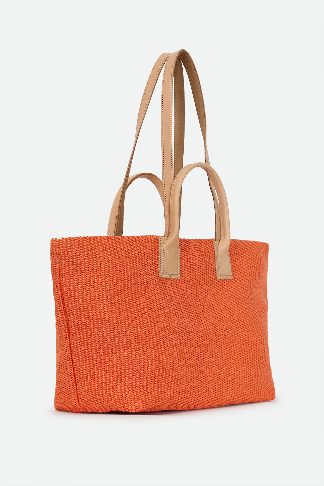 LISBON LARGE ITALIAN TOTE IN TANGERINE - Jarbo