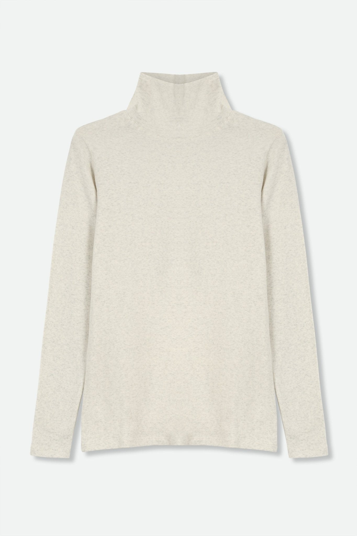 LONG SLEEVE HIGH NECK IN HEATHERED PIMA COTTON - Jarbo