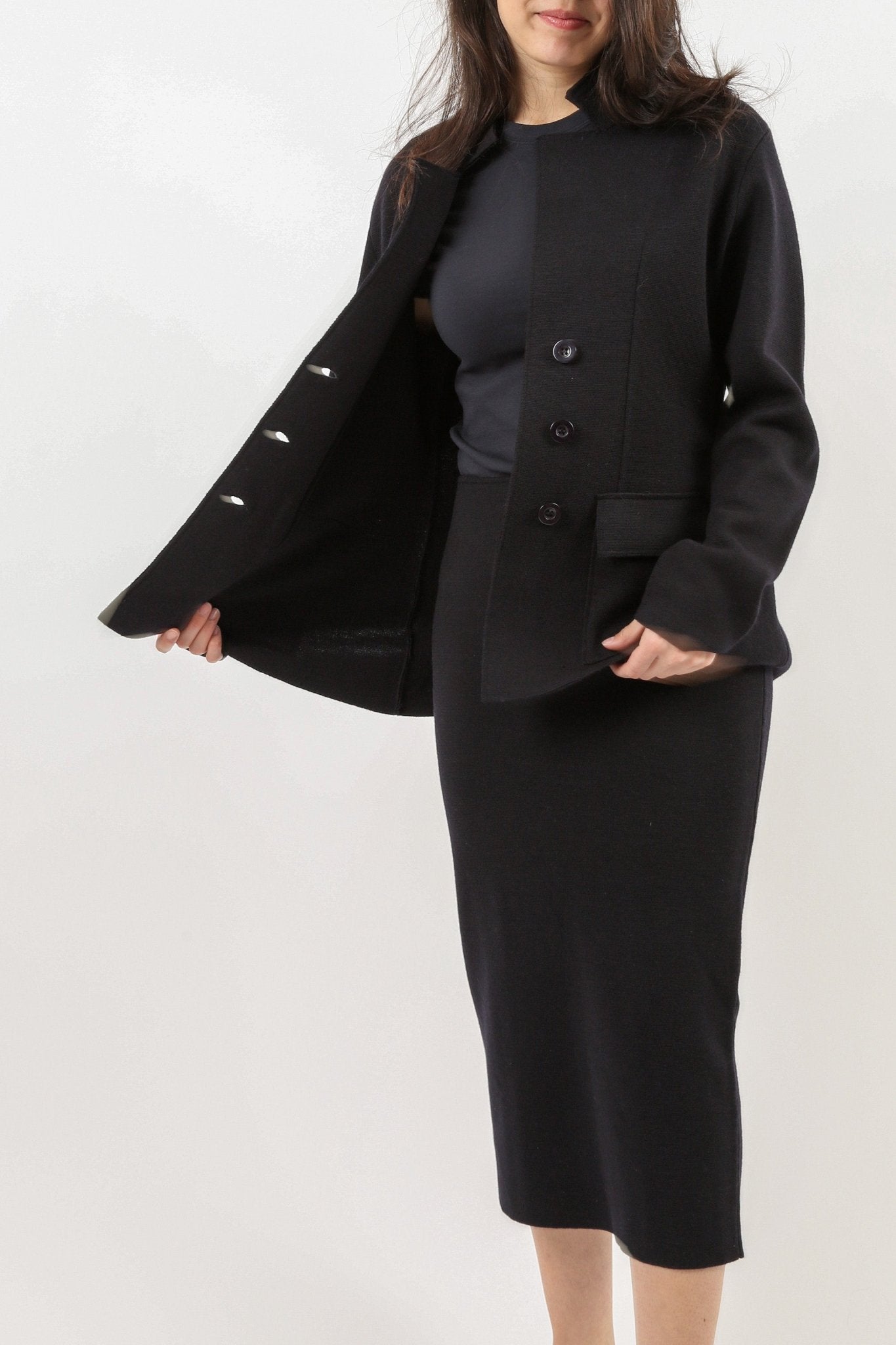 MADISON FITTED PENCIL SKIRT IN SUPER FINE MERINO KNIT - Jarbo