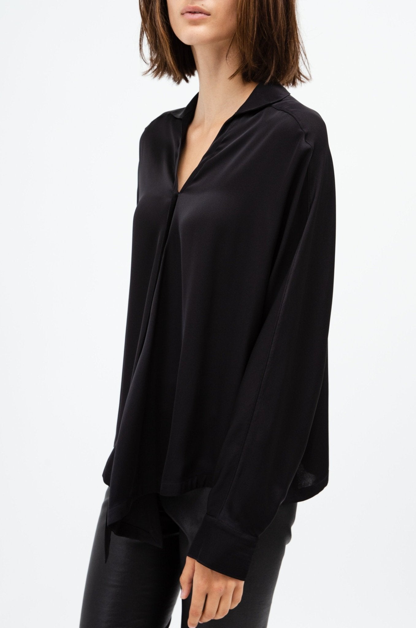 MARIE BLOUSE IN STRETCH SILK GEORGETTE - Jarbo