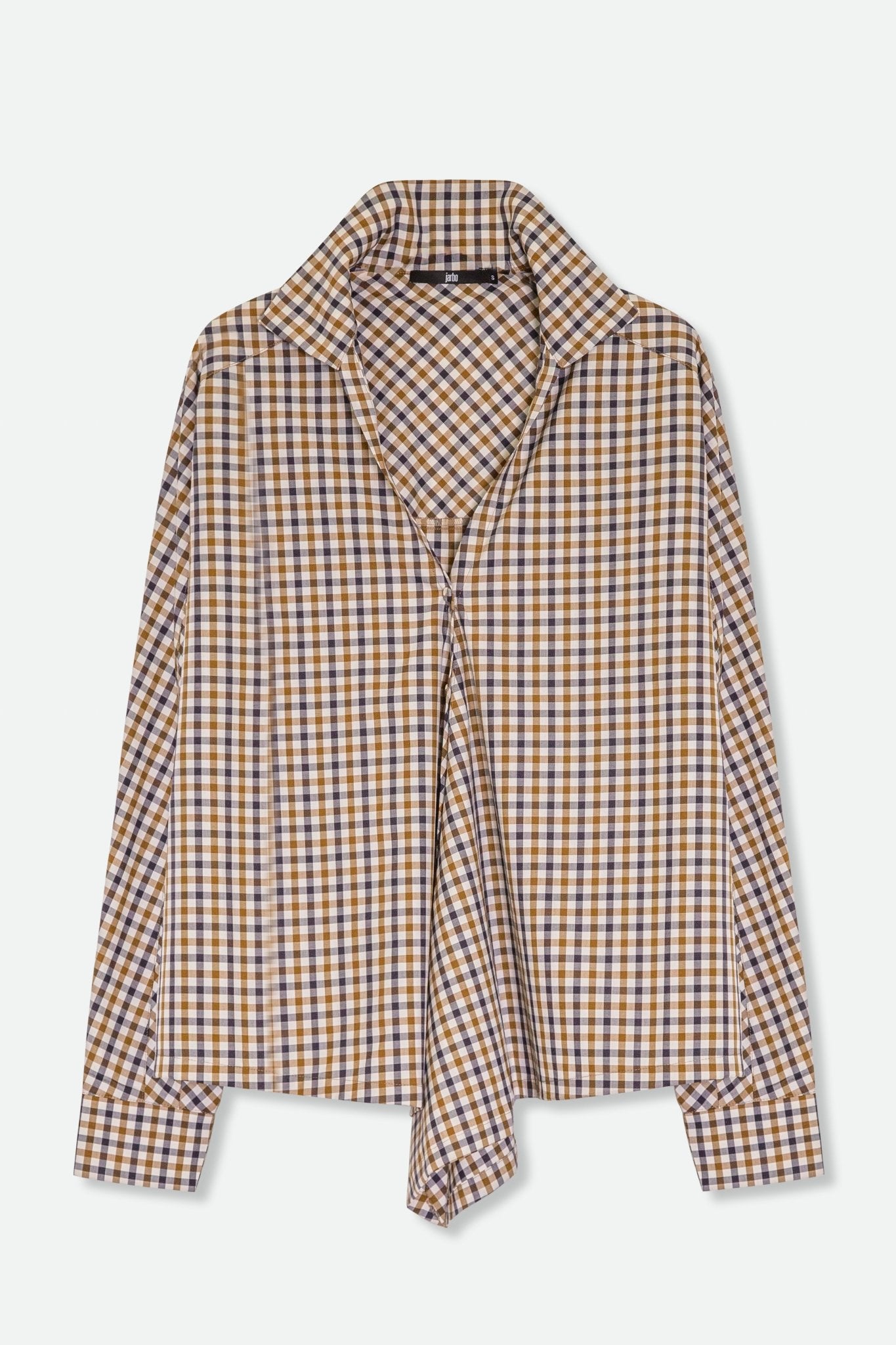 MARIE SHIRT IN 100% PREMIUM ITALIAN COTTON IN BROWN CHECK - Jarbo