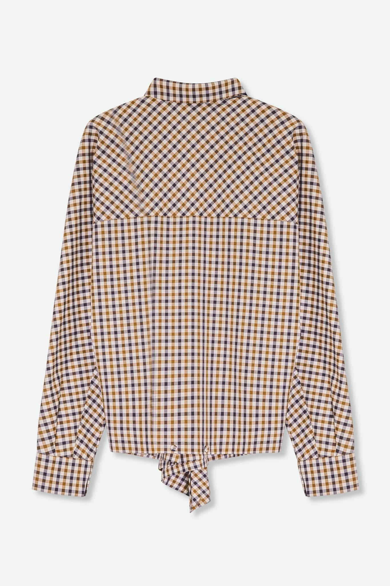 MARIE SHIRT IN 100% PREMIUM ITALIAN COTTON IN BROWN CHECK - Jarbo