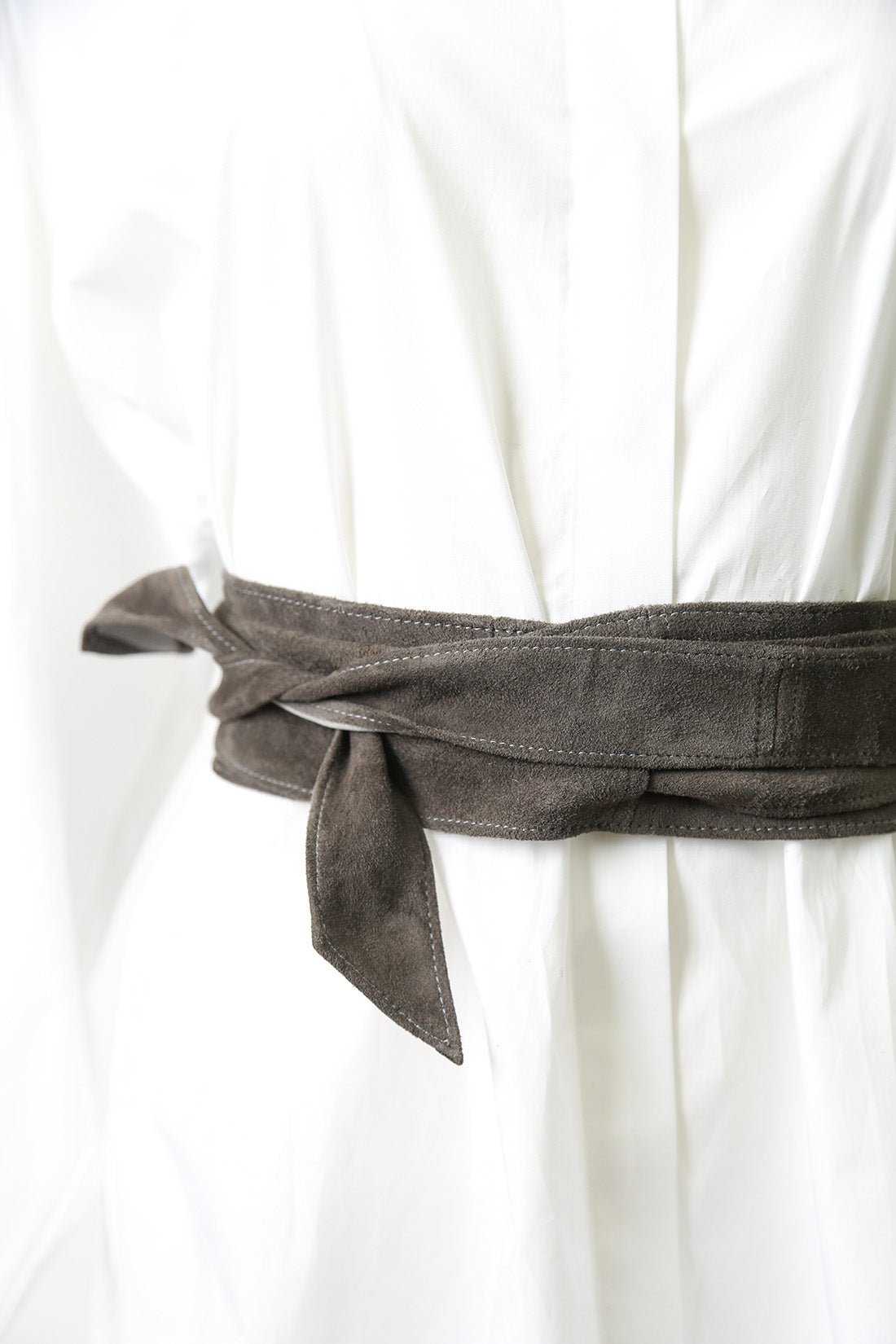 knee length dresses for ladies Matino Kimono Belt in Leather or Suede Olivsued / Os