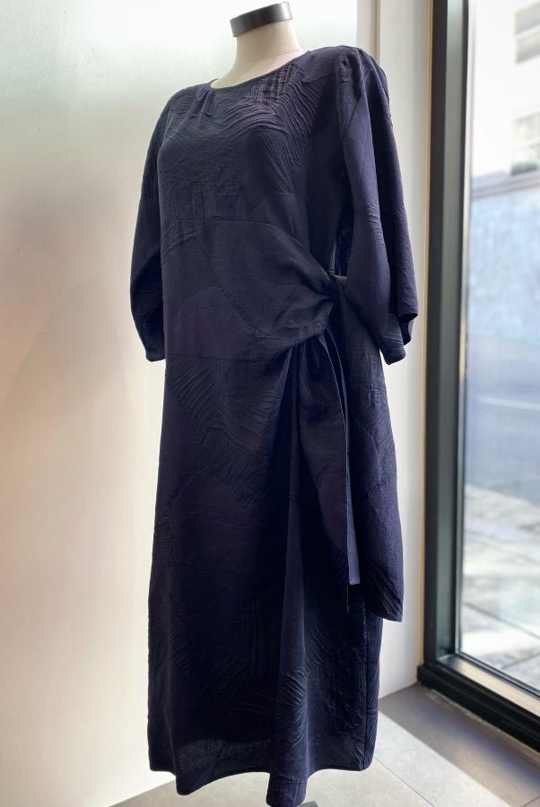 MAYA SIDE TIE DRESS IN LINEN-SILK - Jarbo