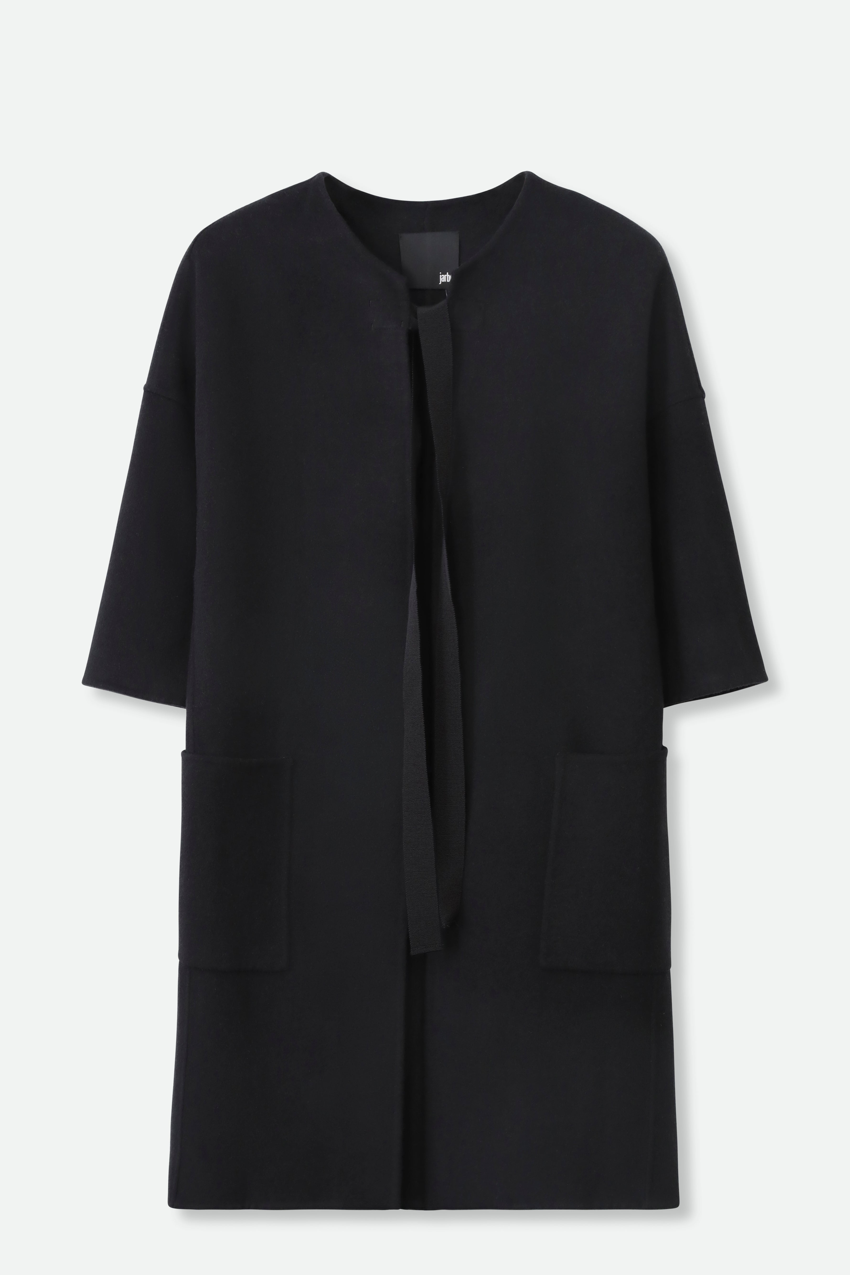 MONROE POCKET LONG COAT IN DOUBLE-FACE CASHMERE WOOL - Jarbo