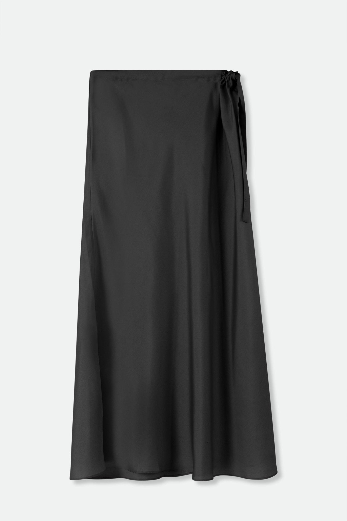 NAHLA SILK TWILL SKIRT IN BLACK - Jarbo