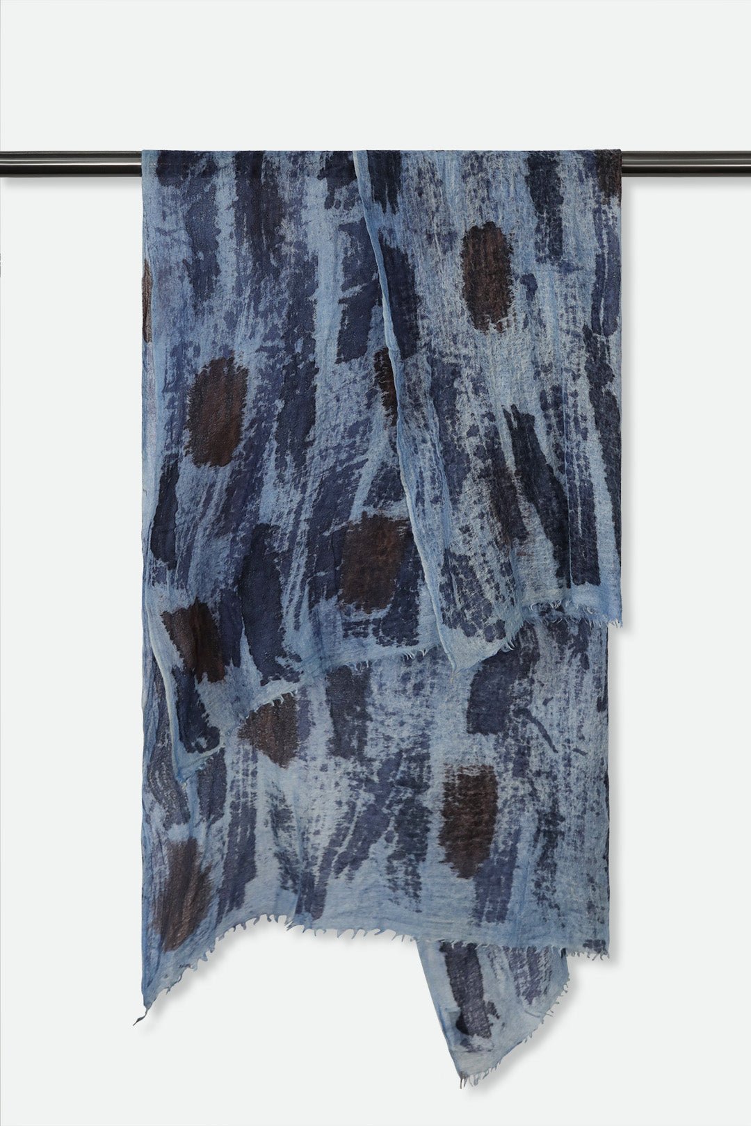 NORDIC BLUE SCARF IN HAND DYED CASHMERE - Jarbo