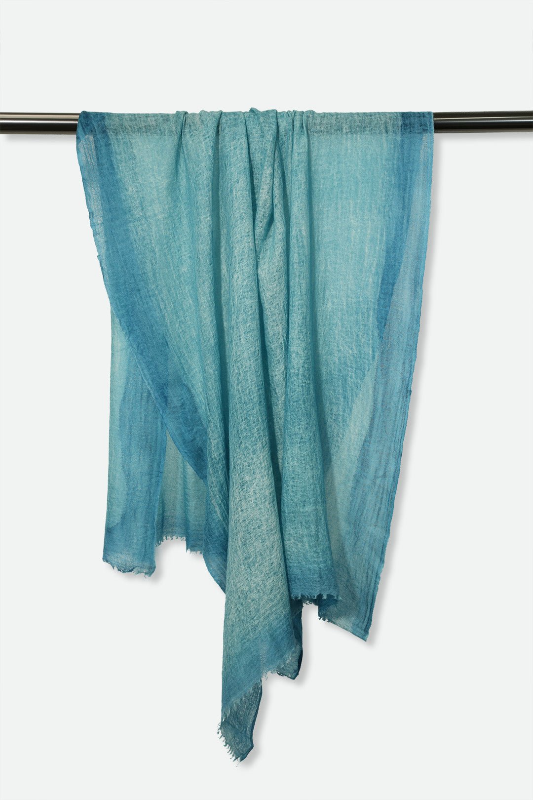 OCEANA BLUE SCARF IN HAND DYED CASHMERE - Jarbo