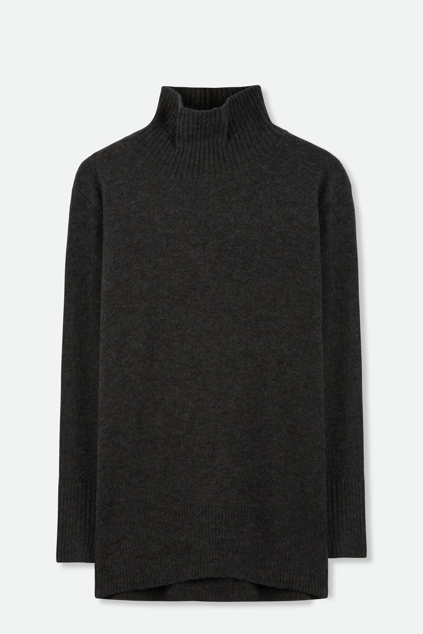 OLYMPIA OVERSIZED TURTLENECK IN CASHMERE CHARCOAL - Jarbo