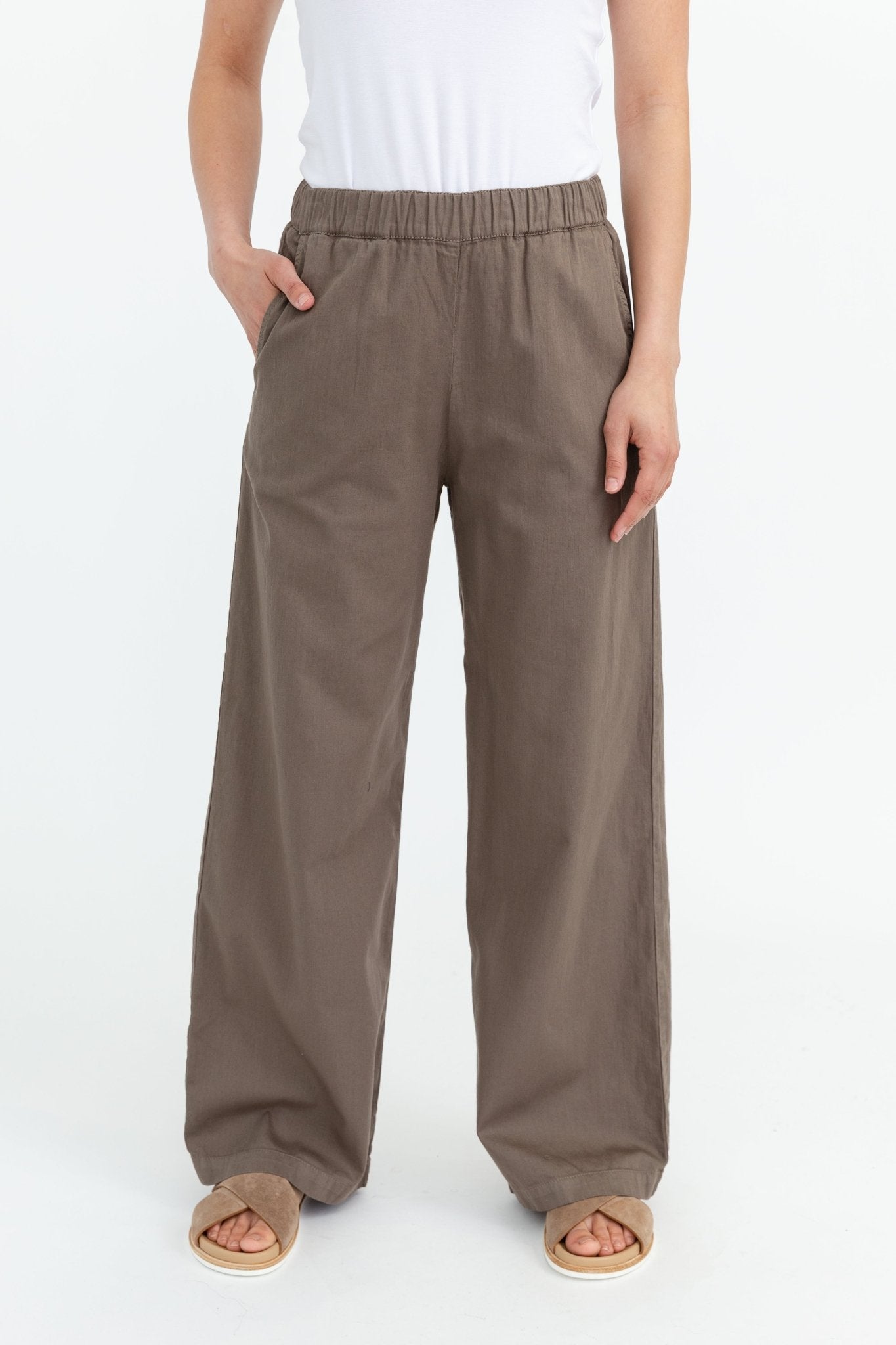 PARA WIDE LEG PANT IN SOFT GARMENT DYED COTTON - Jarbo