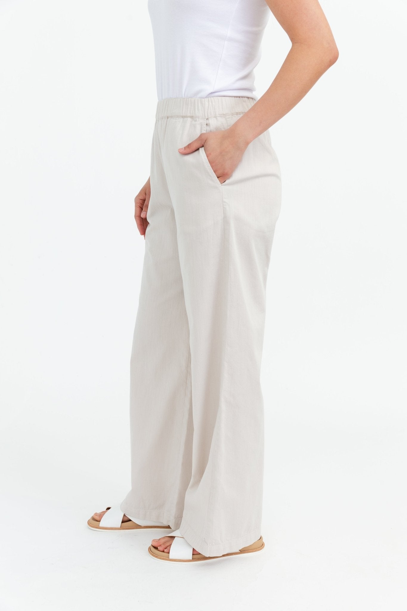 PARA WIDE LEG PANT IN SOFT GARMENT DYED COTTON - Jarbo