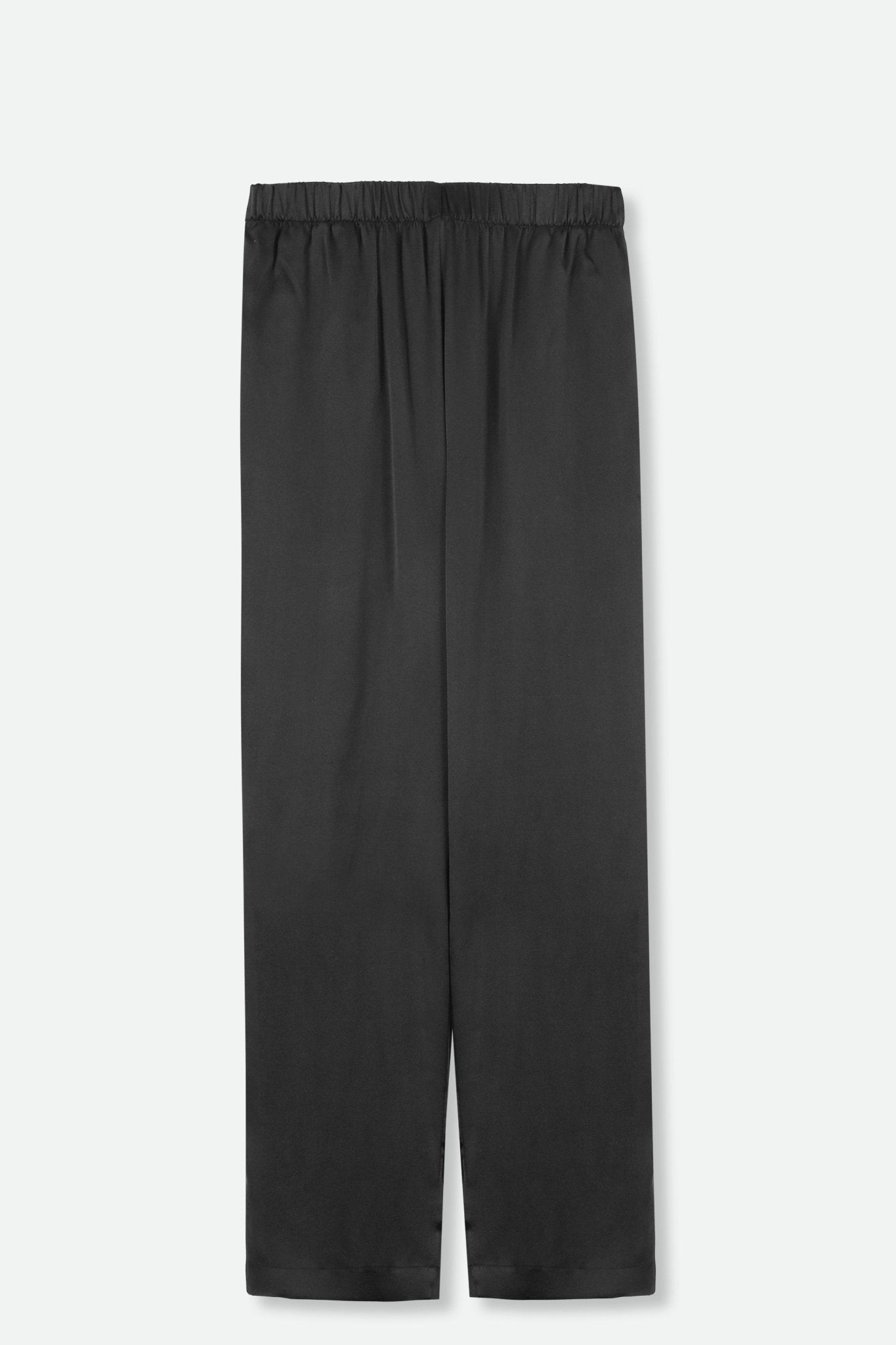 PAZ NARROW LEG PANT IN SILK CHARMEUSE IN BLACK - Jarbo