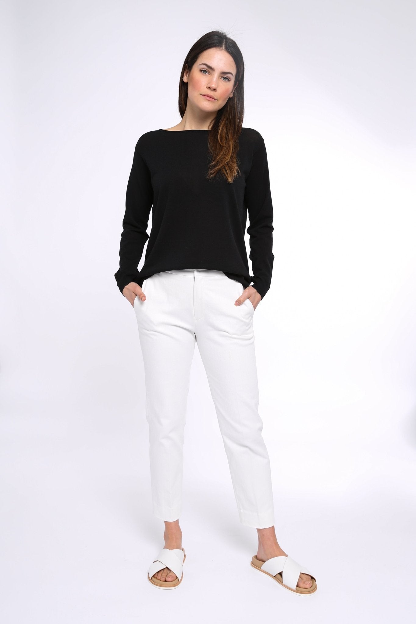 PEYTON ANGLE POCKET TROUSER IN STRETCH DENIM - Jarbo