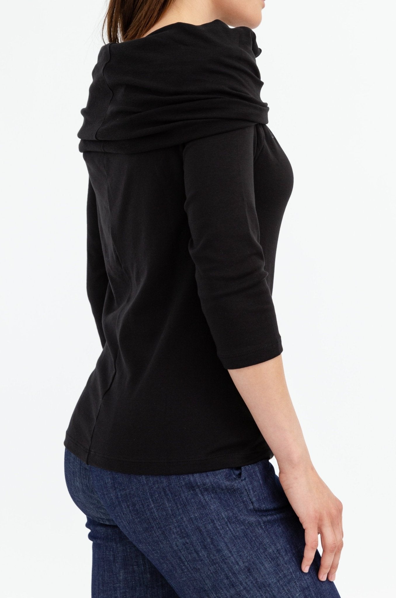 PIMA COTTON STRETCH CONVERTIBLE COWL NECK - Jarbo