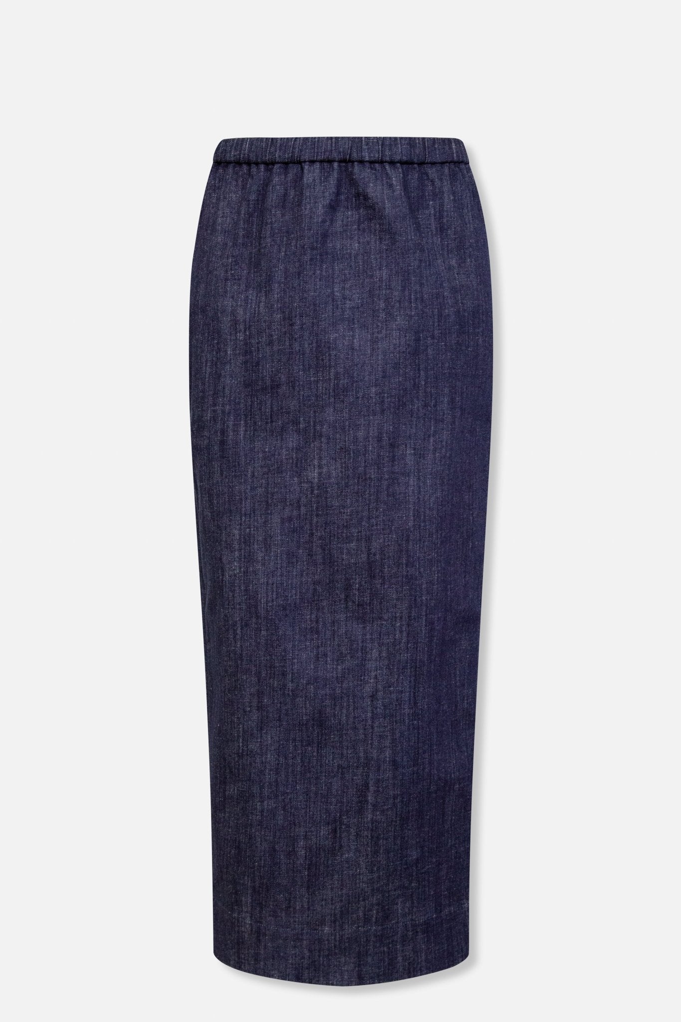 PISA LONG KICK PLEAT SKIRT IN STRETCH DENIM - Jarbo
