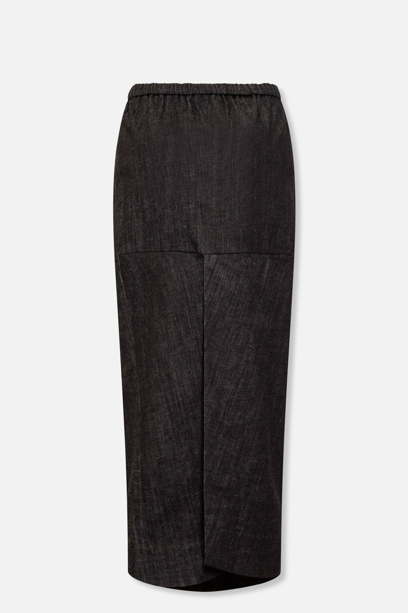 PISA LONG KICK PLEAT SKIRT IN STRETCH DENIM - Jarbo