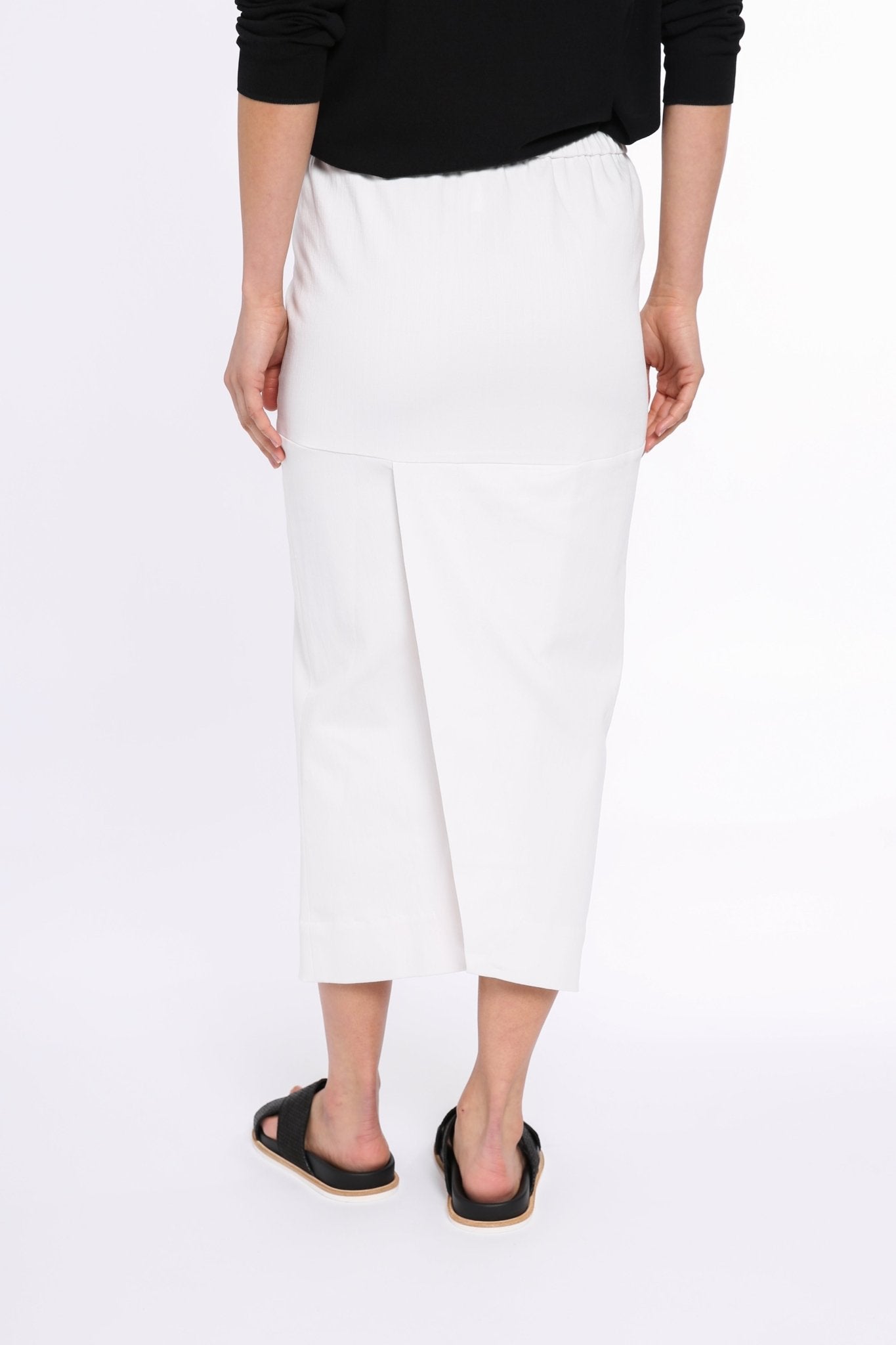 PISA LONG KICK PLEAT SKIRT IN STRETCH DENIM - Jarbo