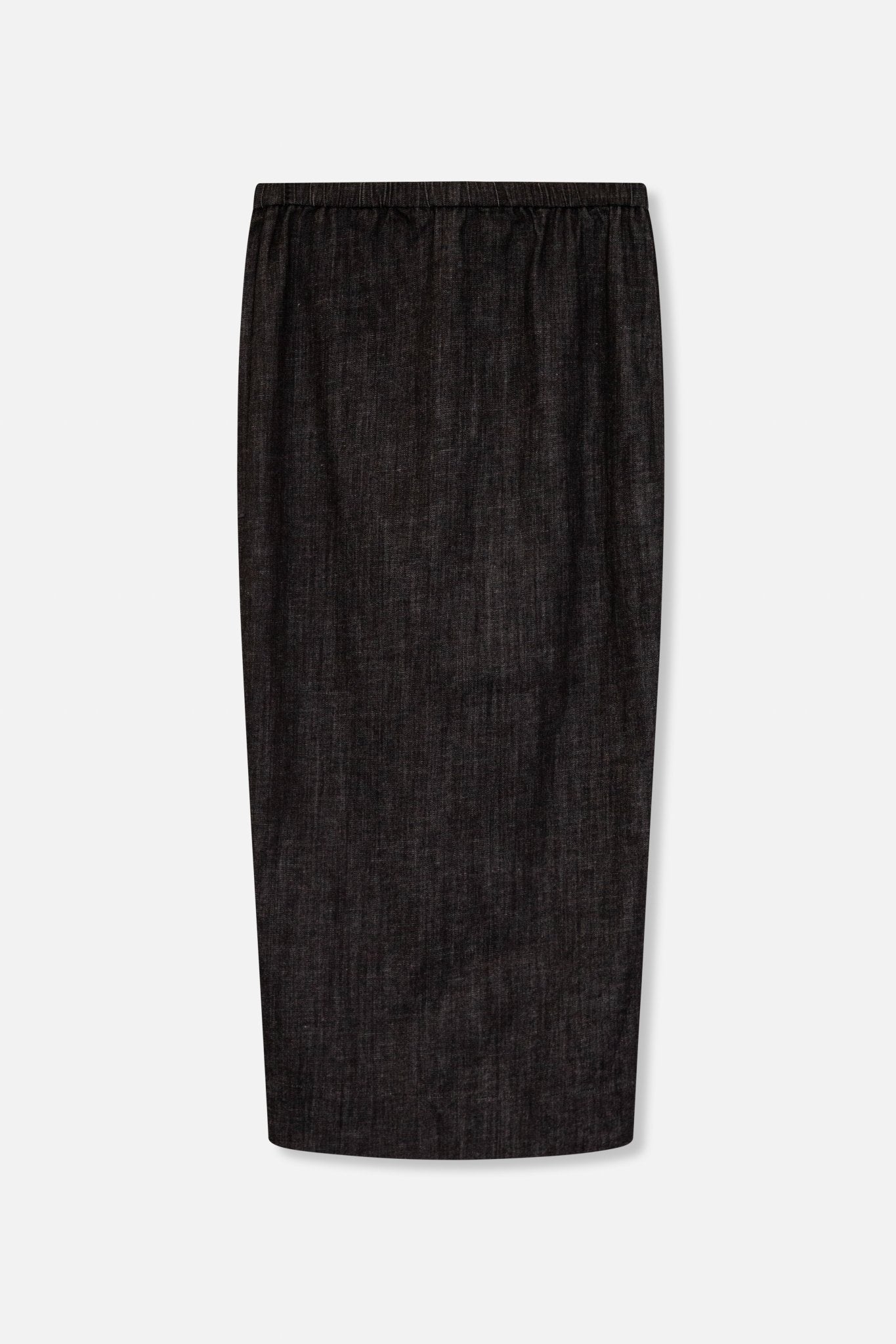 PISA LONG KICK PLEAT SKIRT IN STRETCH DENIM - Jarbo