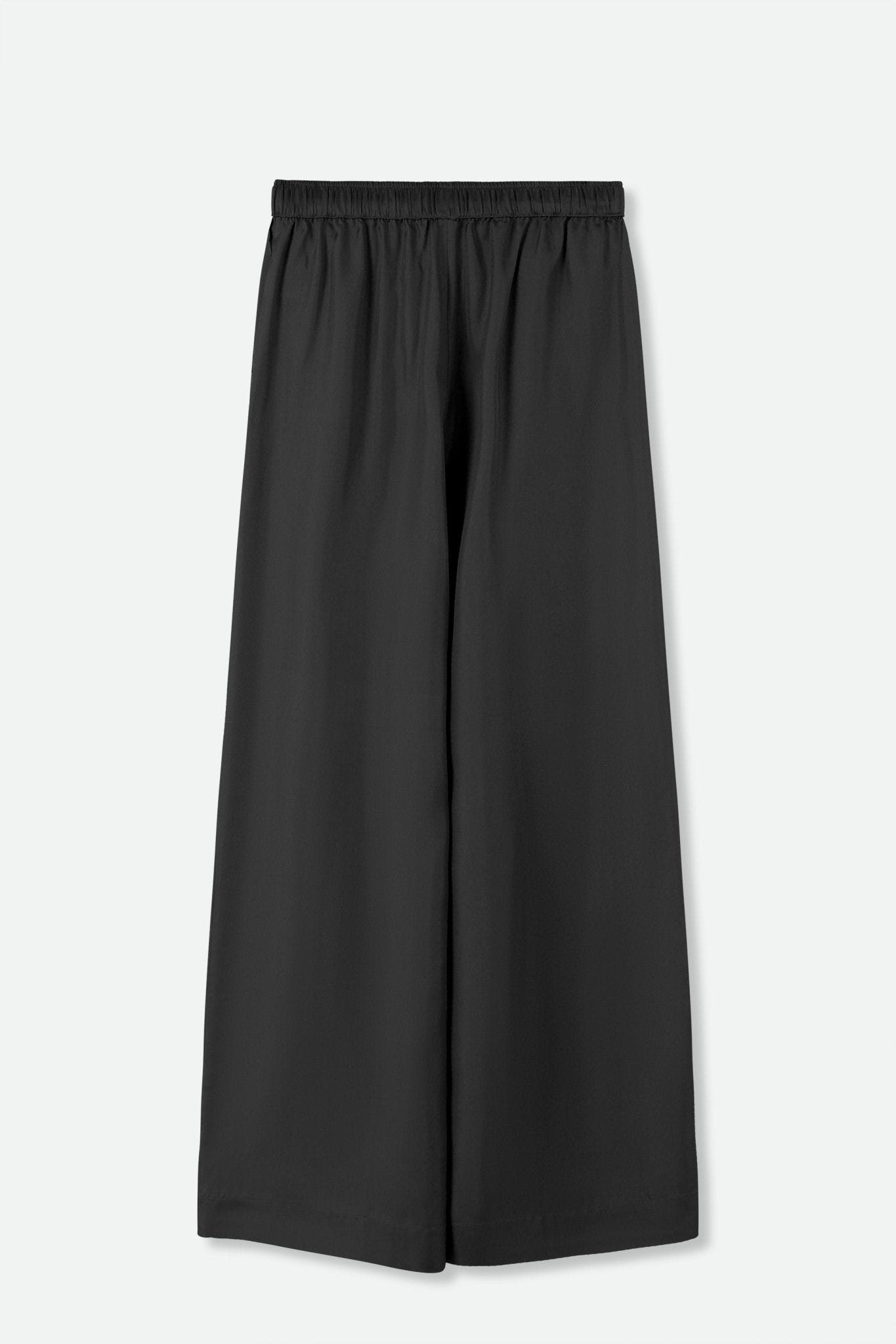 PRIYA SILK TWILL WIDE LEG PANT IN BLACK - Jarbo