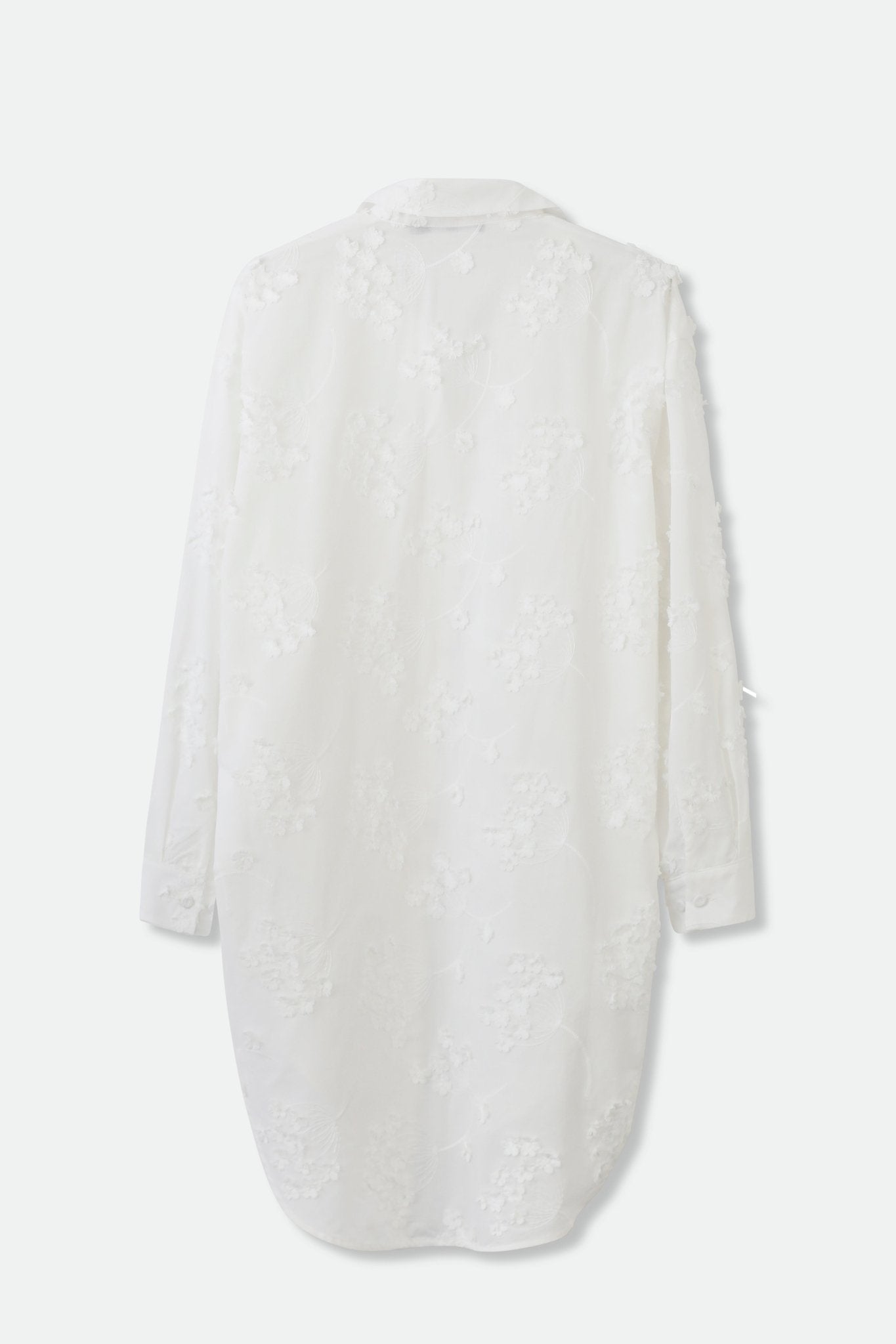 QUEEN ANNE EMBROIDERED LAYERED TUNIC SHIRT IN ITALIAN COTTON - Jarbo