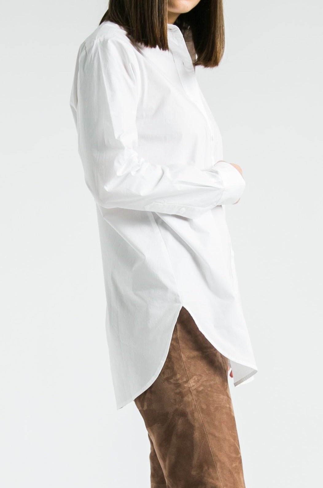 RAGUSA ROUNDED COLLARED SHIRT IN COTTON STRETCH - Jarbo